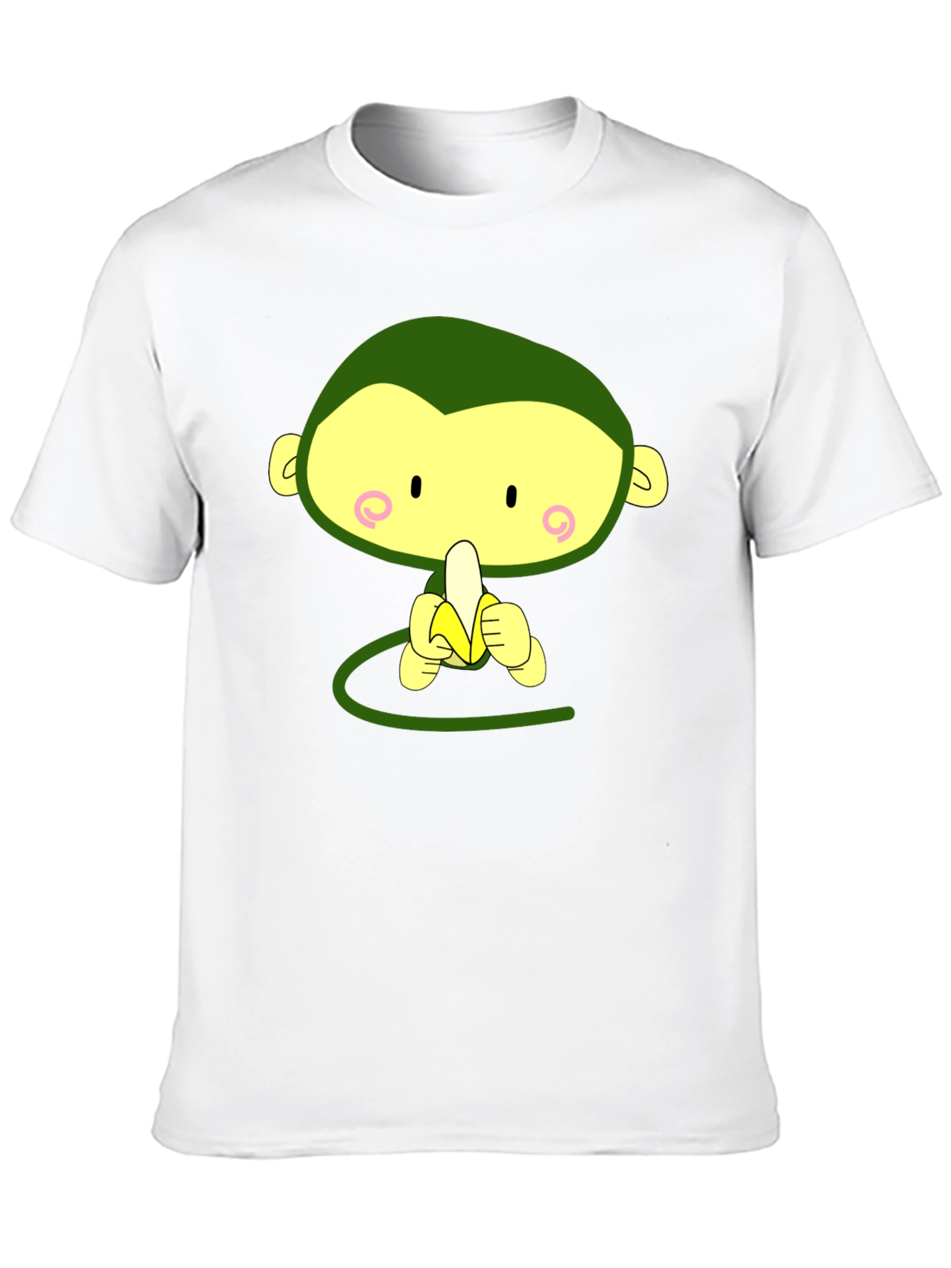 Cute Monkey Eating Banana Graphic Tee