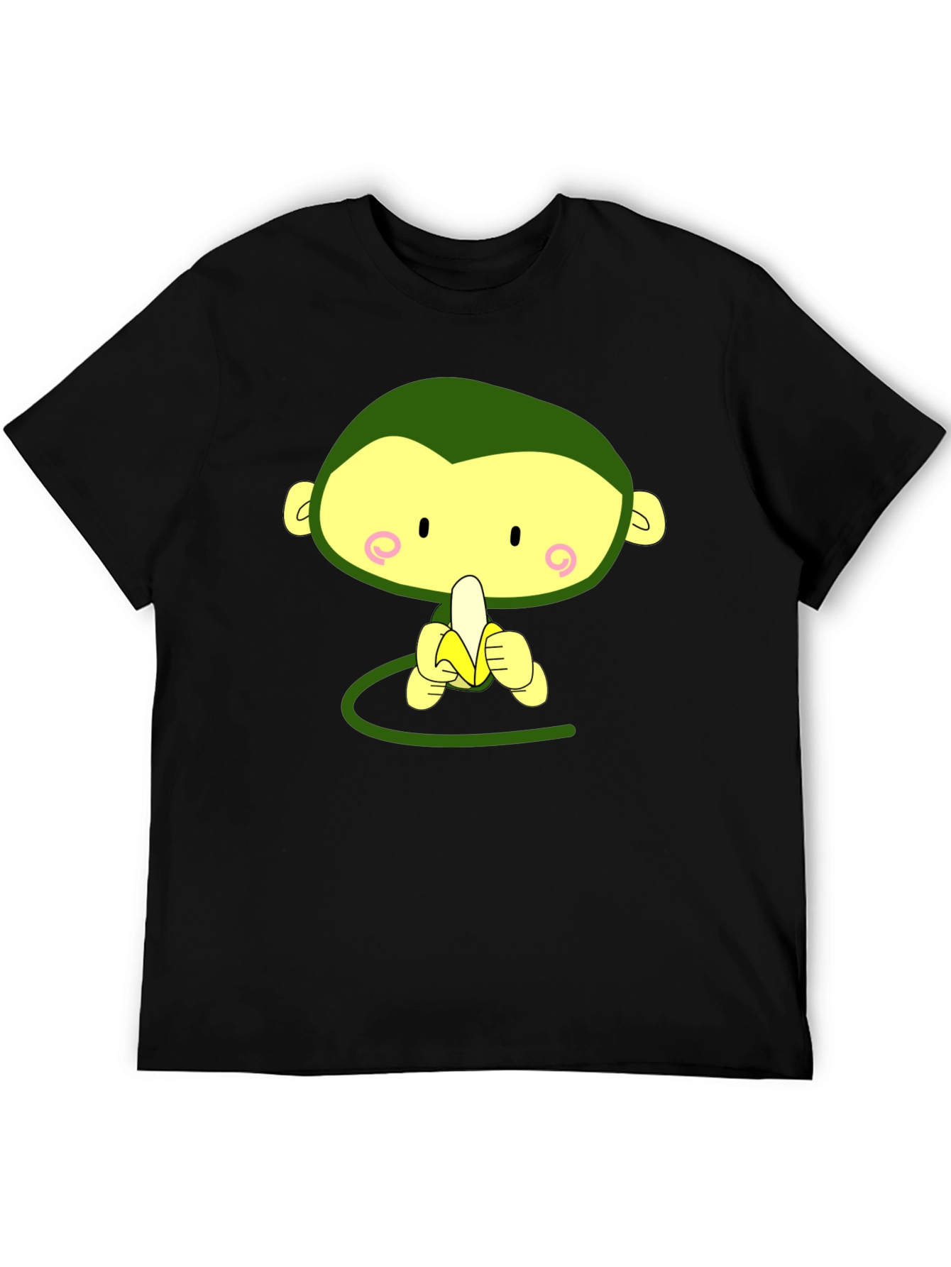Cute Monkey Eating Banana Graphic Tee