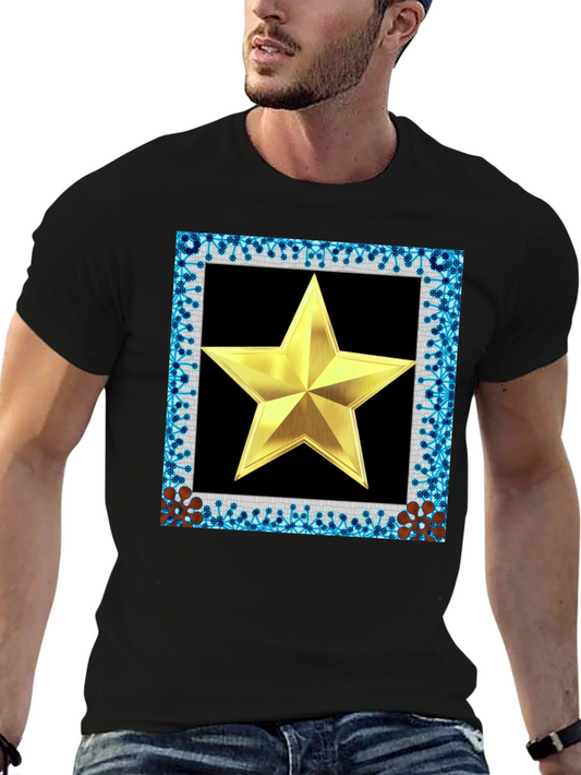 Golden Star Framed Black T-Shirt
