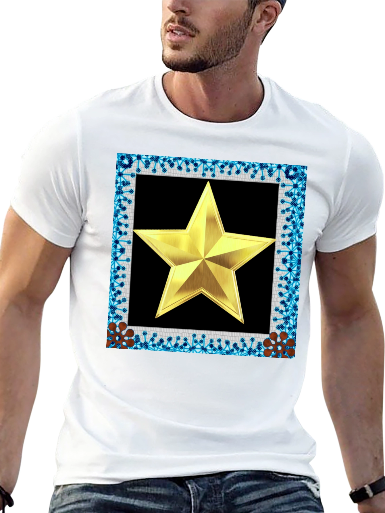 Golden Star Framed Black T-Shirt