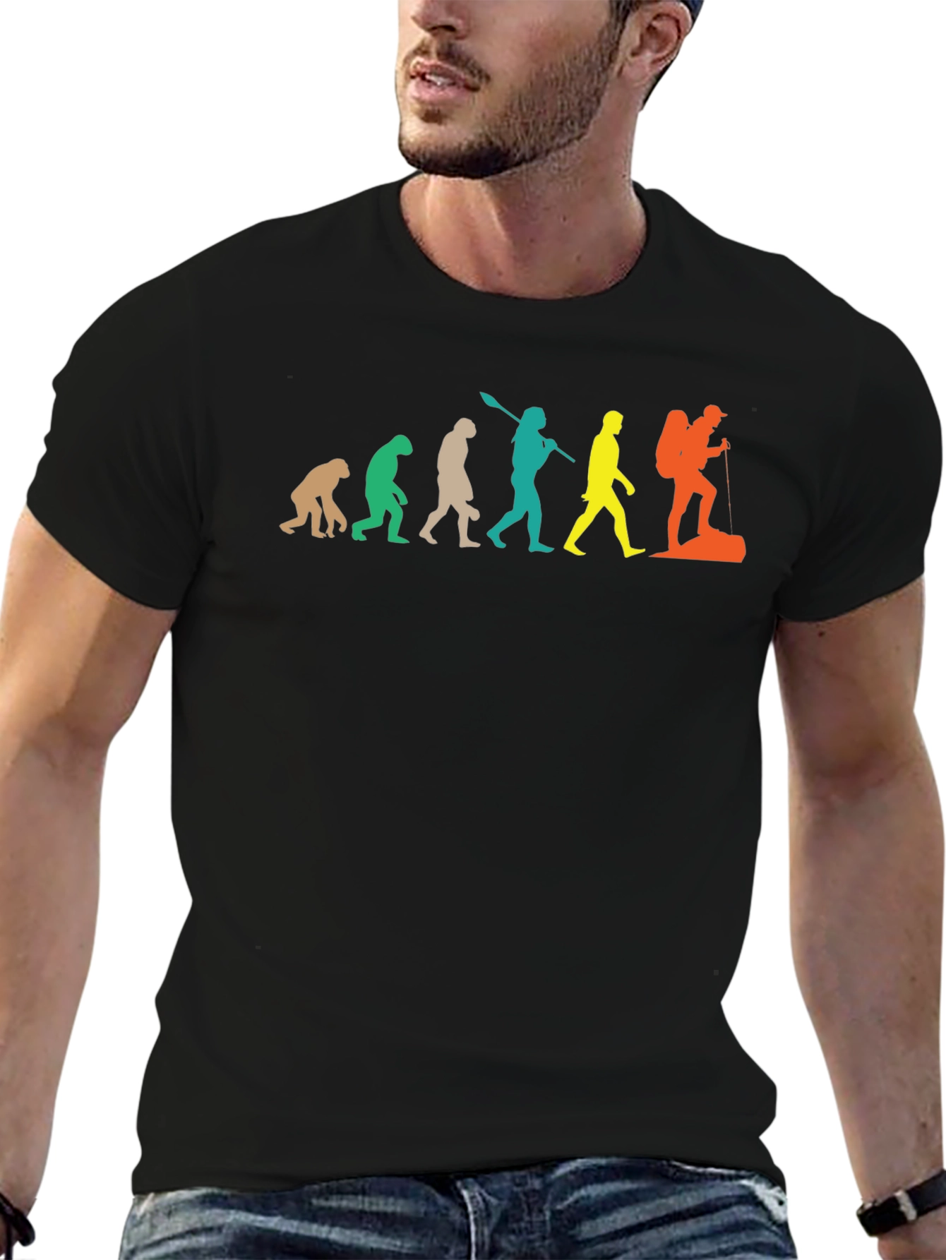 Hiking Evolution Graphic T-Shirt - Black