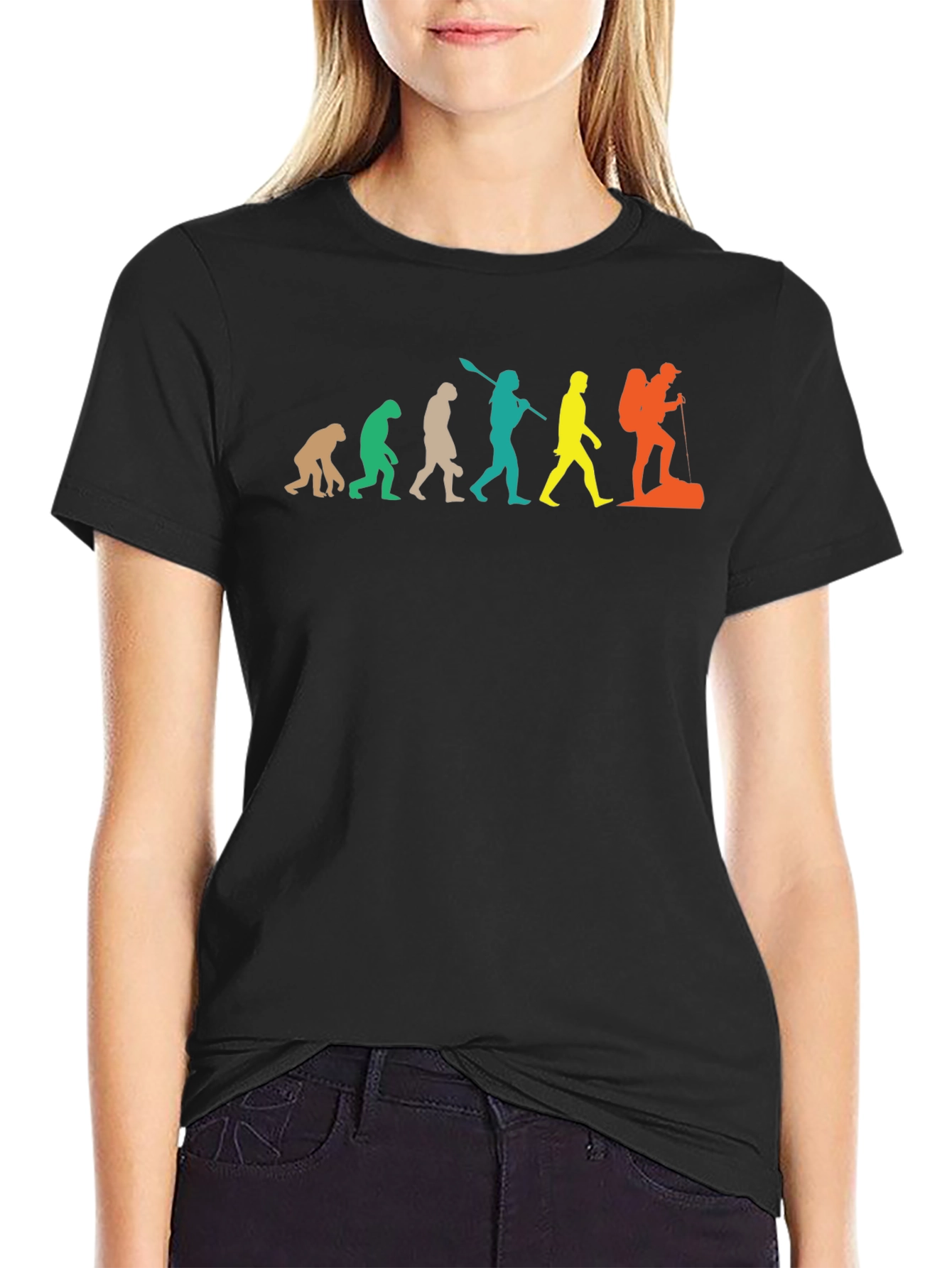 Hiking Evolution Graphic T-Shirt - Black