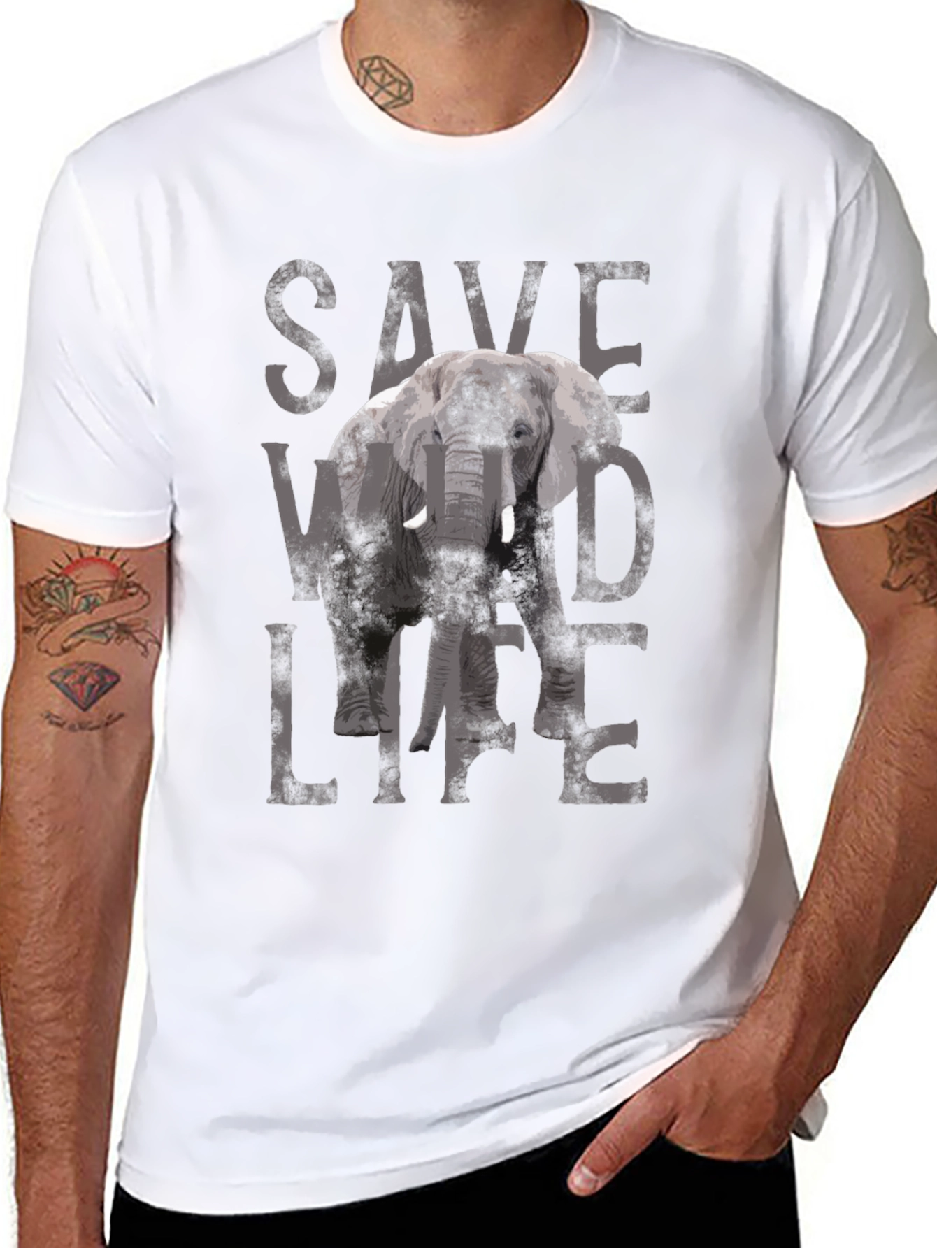 Save Wildlife Elephant Graphic Tee