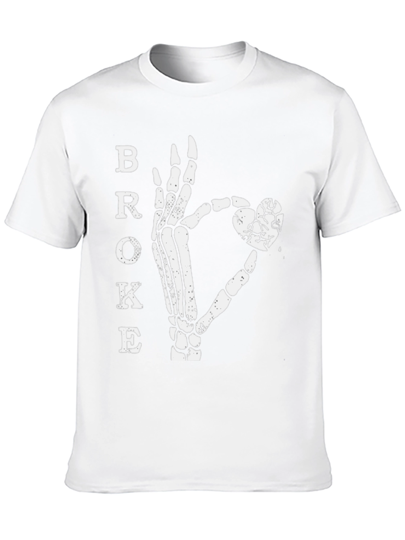 Broke Heart Skeleton Hand Graphic Tee