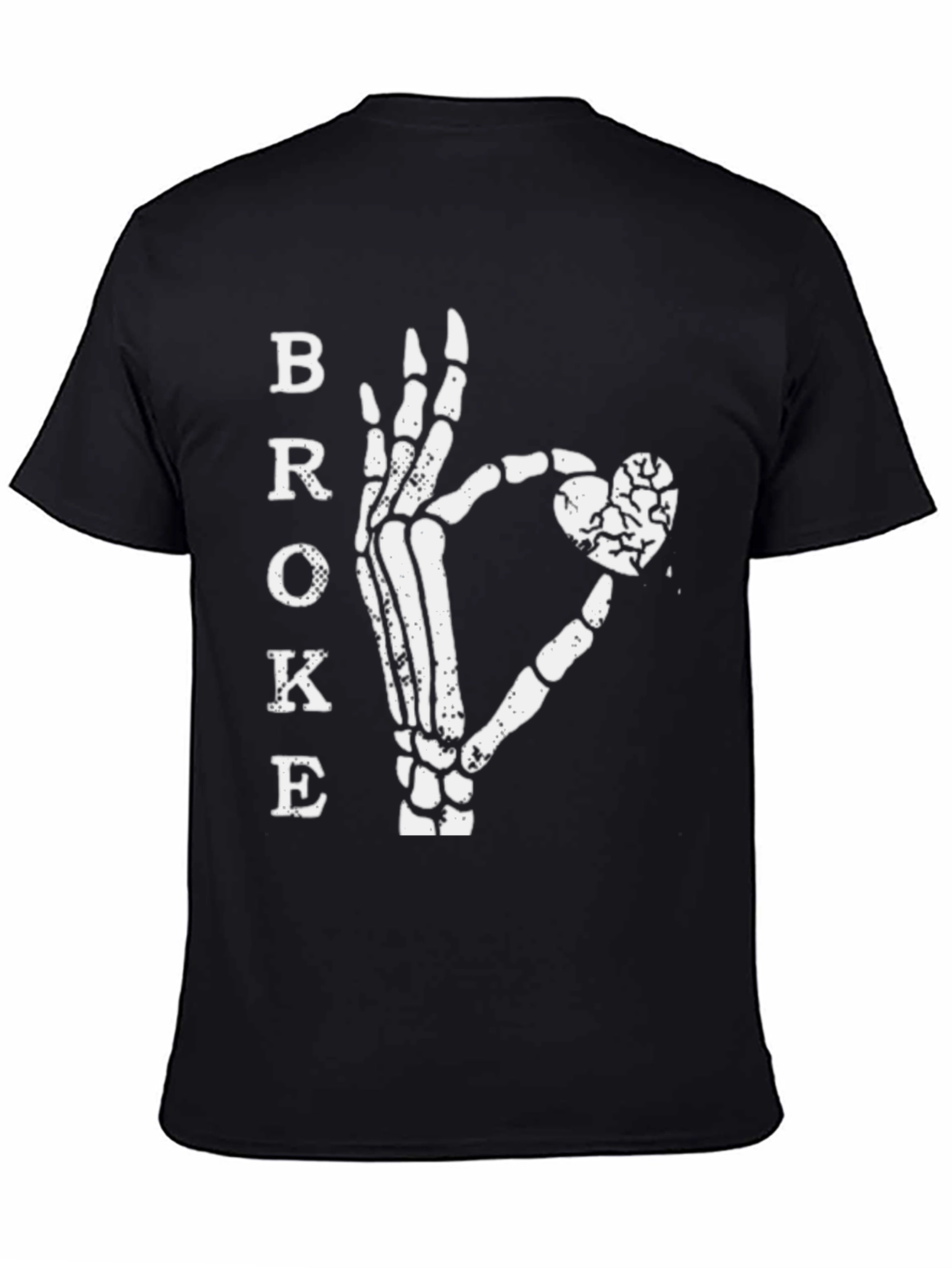 Broke Heart Skeleton Hand Graphic Tee