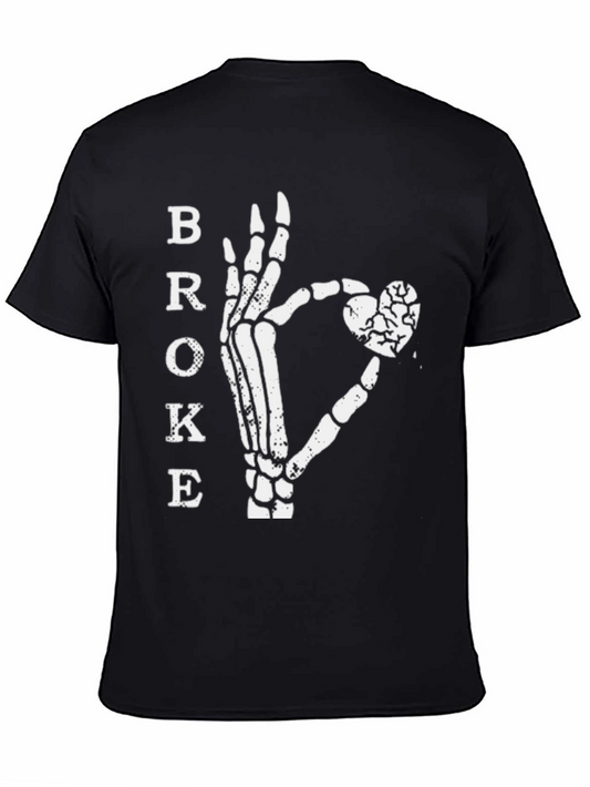 Broke Heart Skeleton Hand Graphic Tee