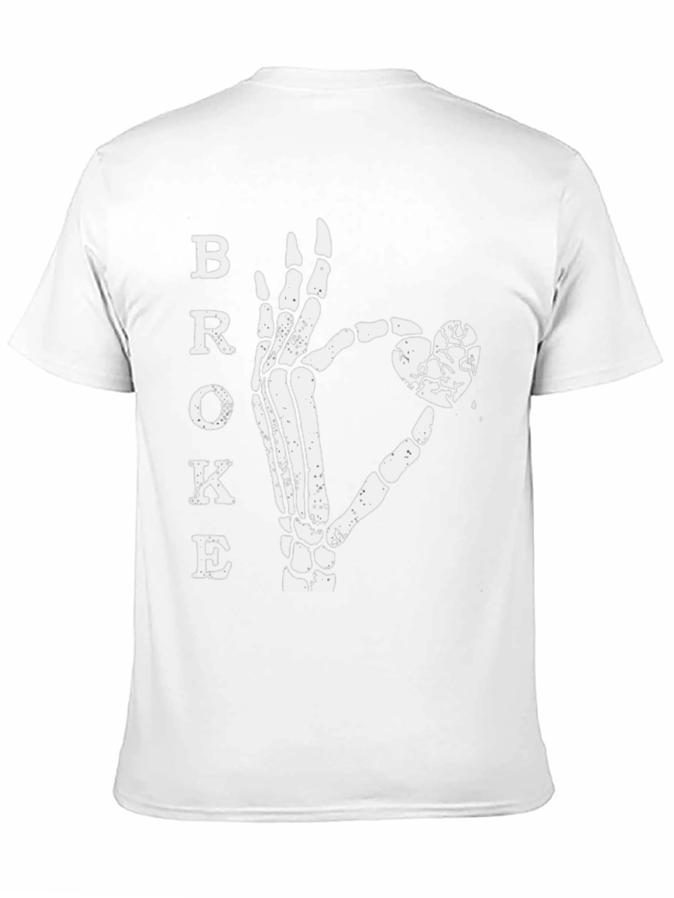 Broke Heart Skeleton Hand Graphic Tee