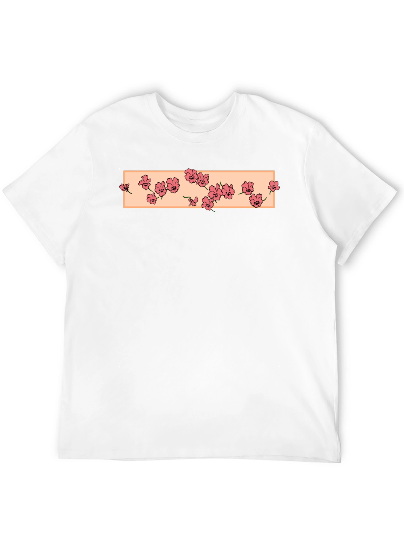 Floral Box Print Black T-Shirt