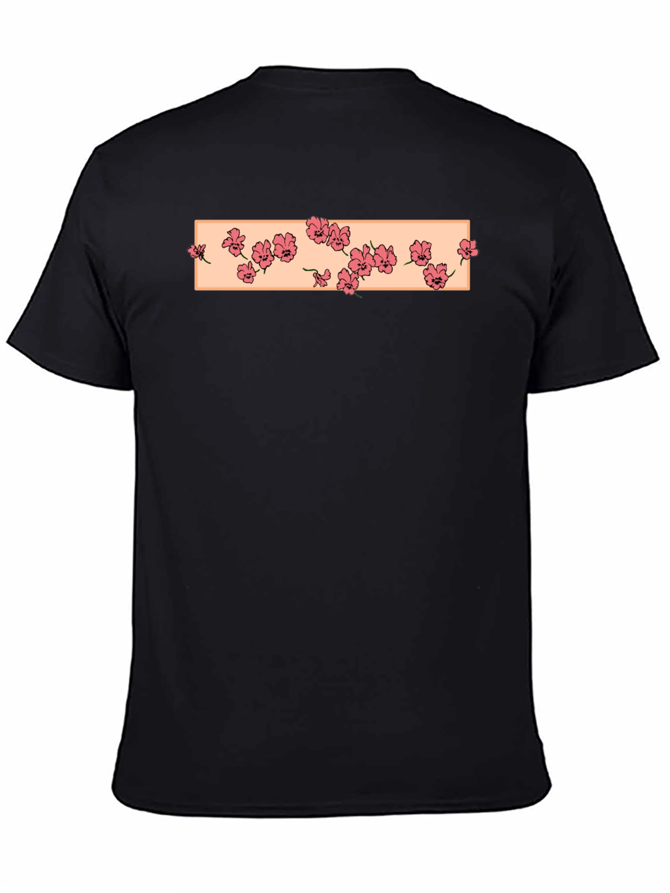 Floral Box Print Black T-Shirt