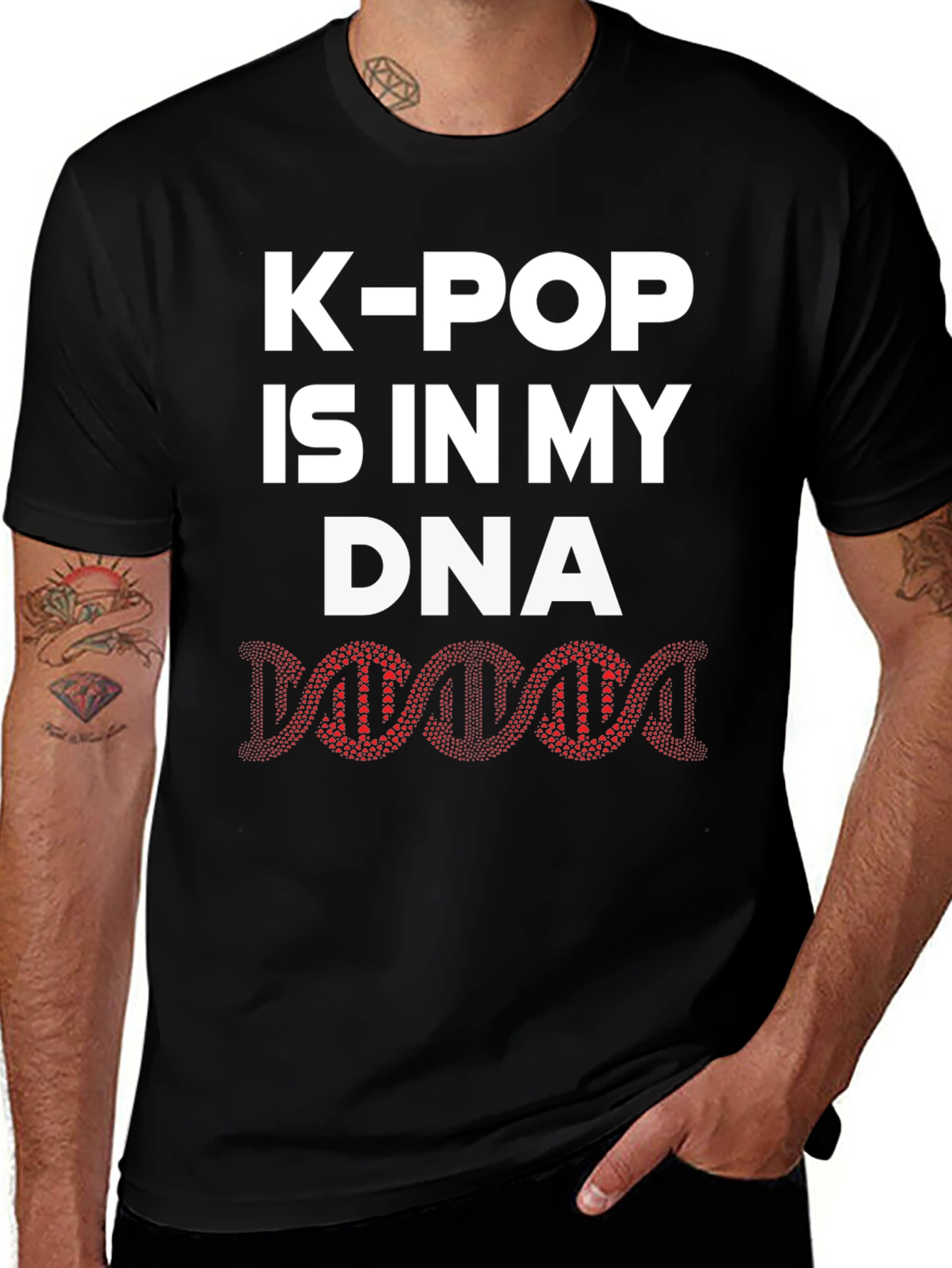 K-Pop DNA Black Graphic Tee