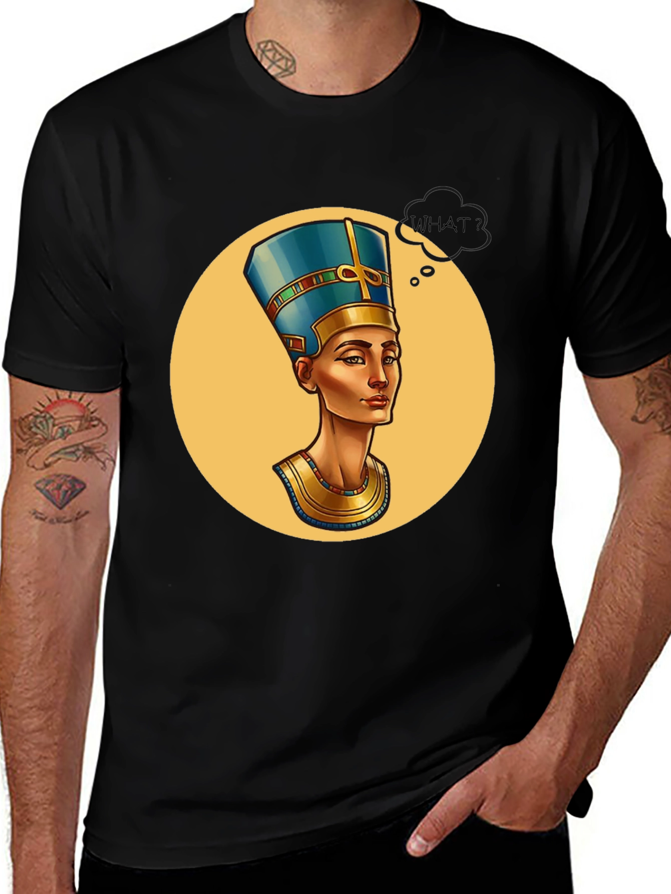 Nefertiti Graphic Tee - What? Black T-Shirt