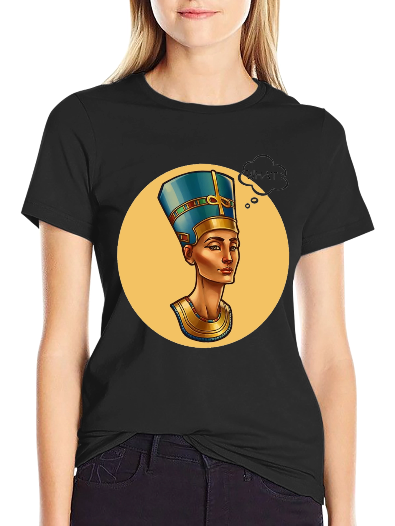 Nefertiti Graphic Tee - What? Black T-Shirt