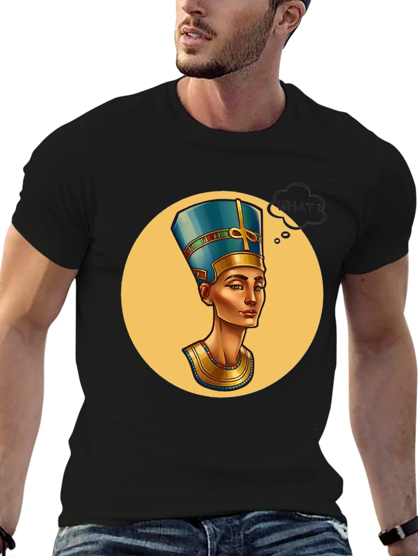 Nefertiti Graphic Tee - What? Black T-Shirt