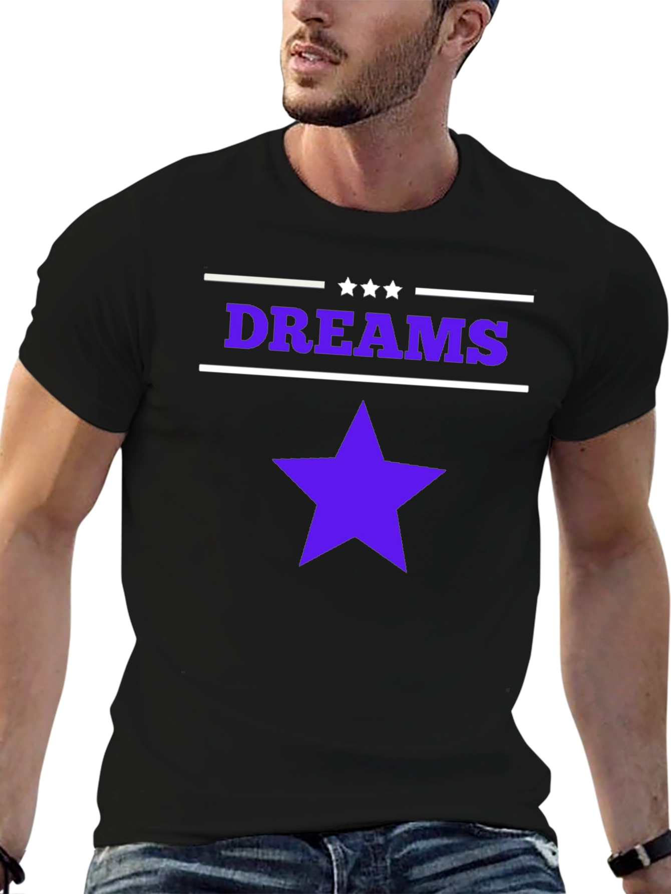 Dreams Star Graphic Black T-Shirt