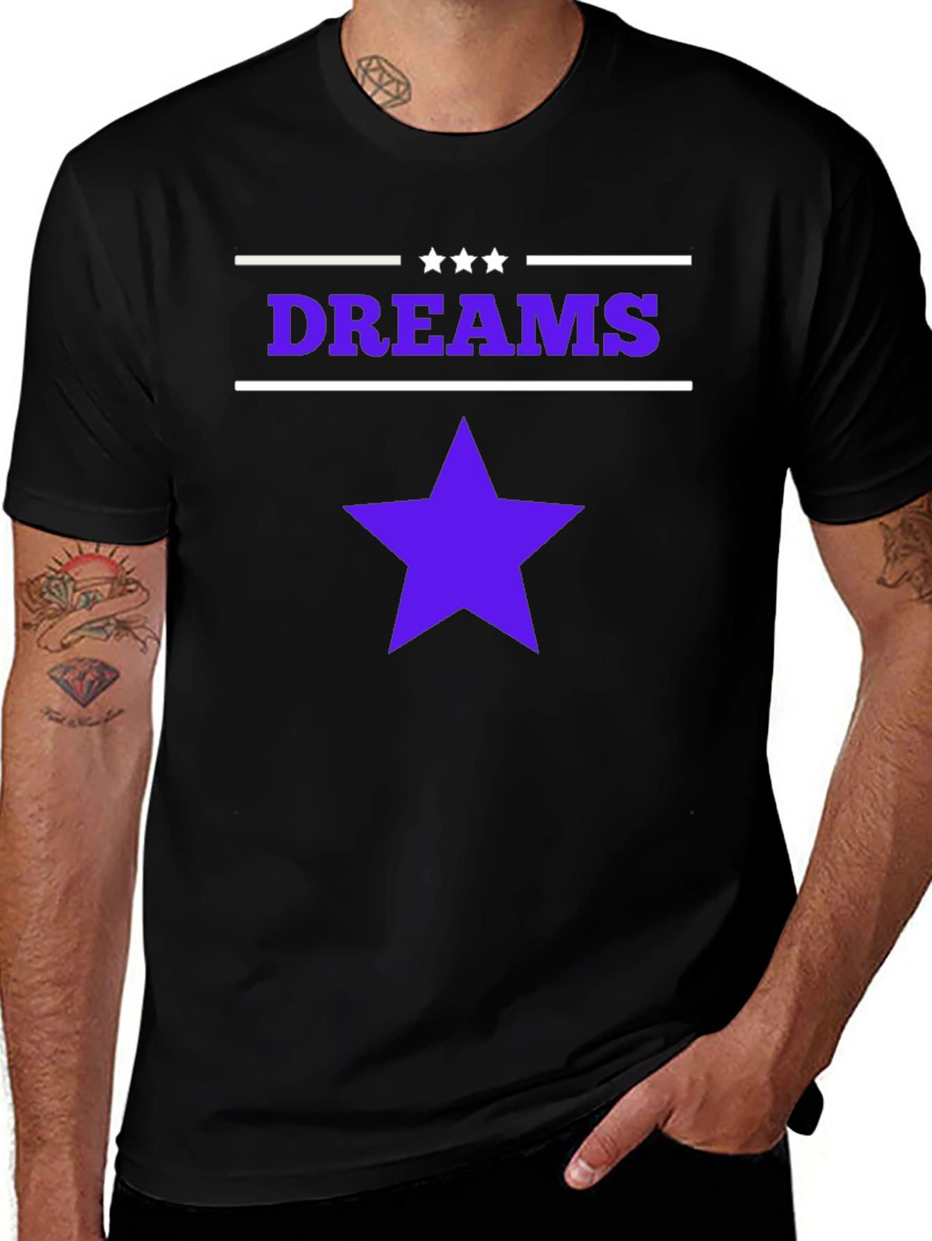 Dreams Star Graphic Black T-Shirt