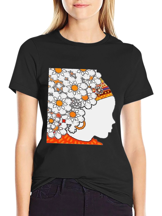 Floral Crown Graphic Tee - Stylish Black T-Shirt