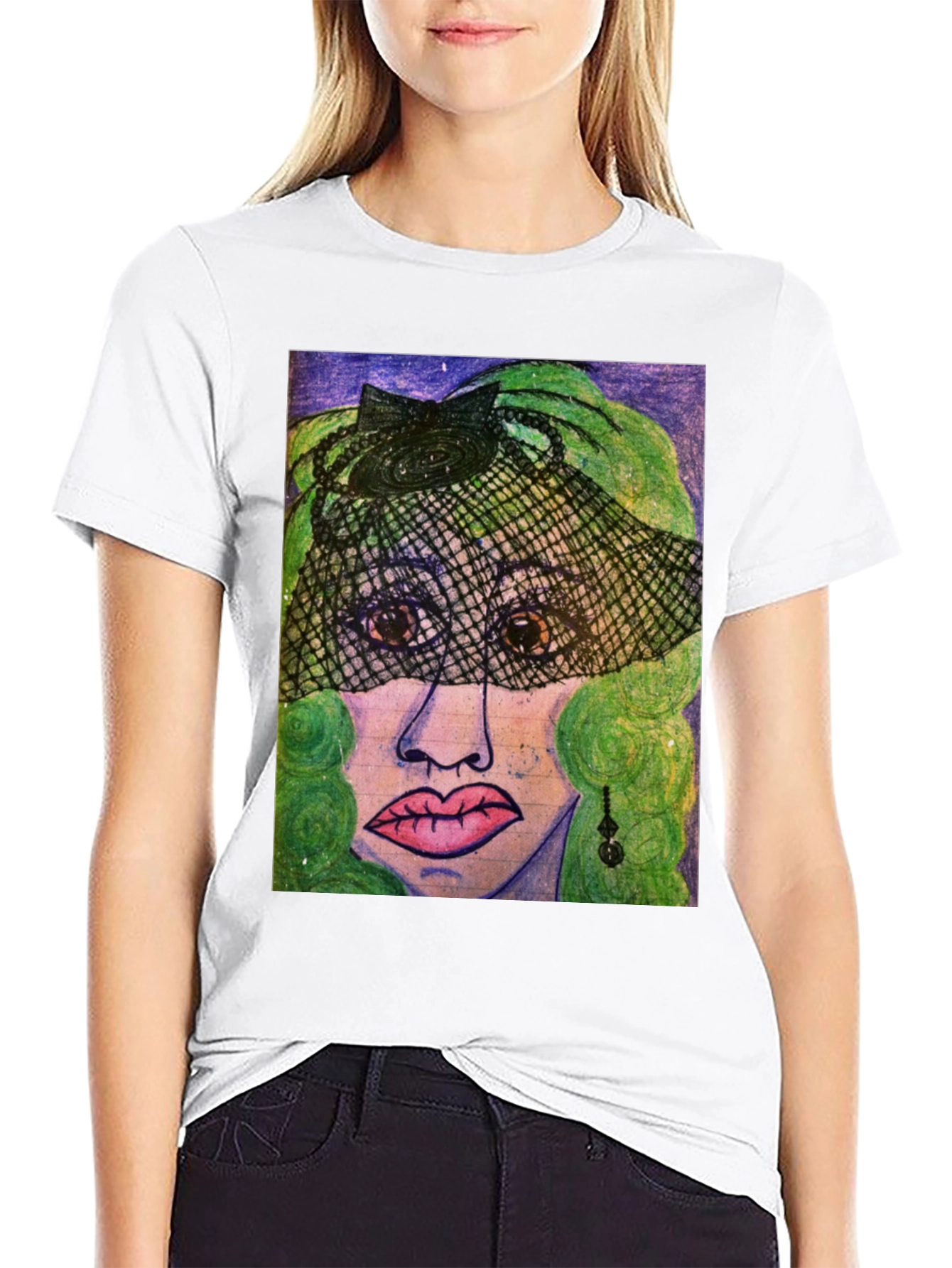 Artistic Woman Portrait Graphic Tee