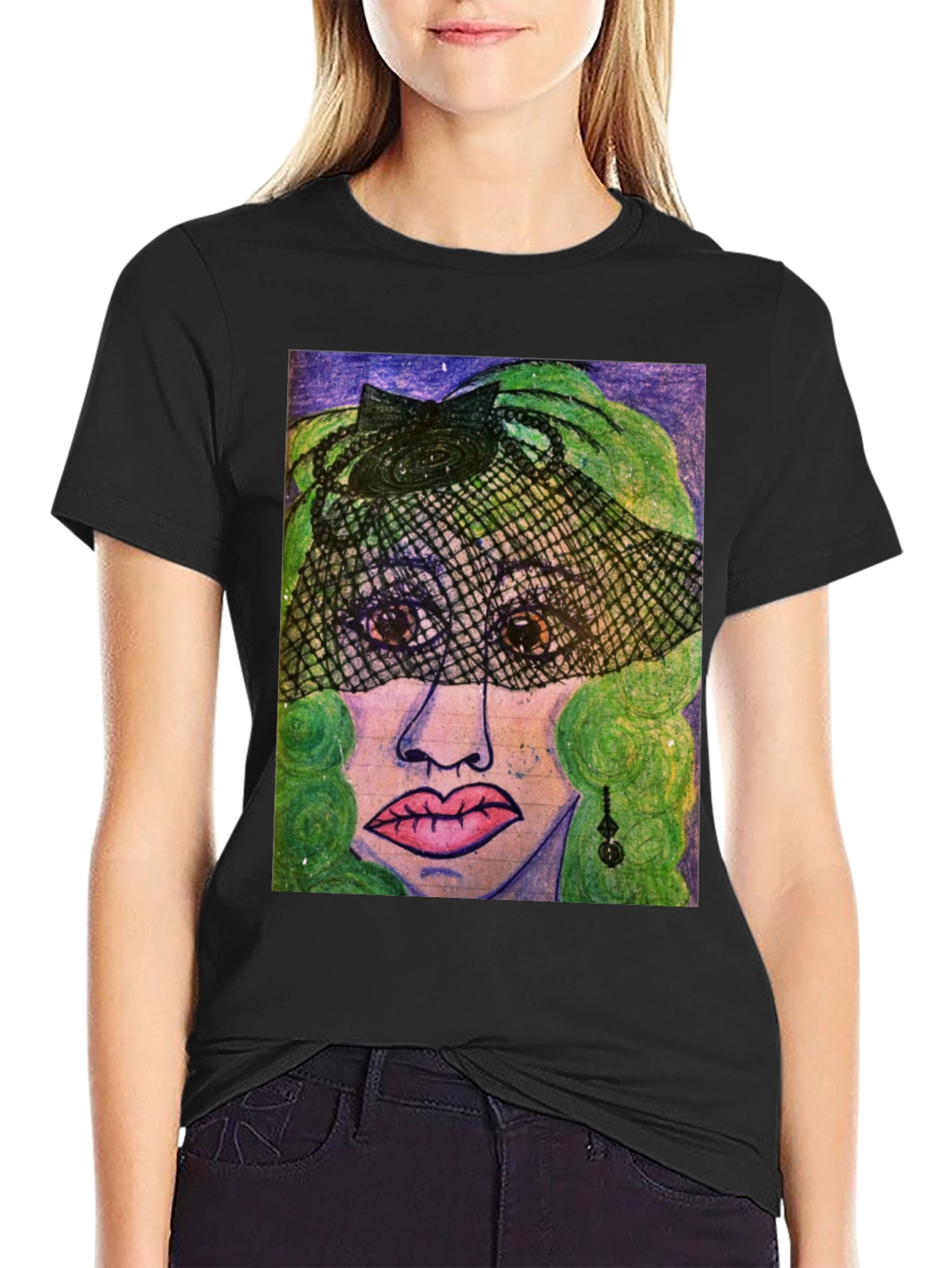 Artistic Woman Portrait Graphic Tee