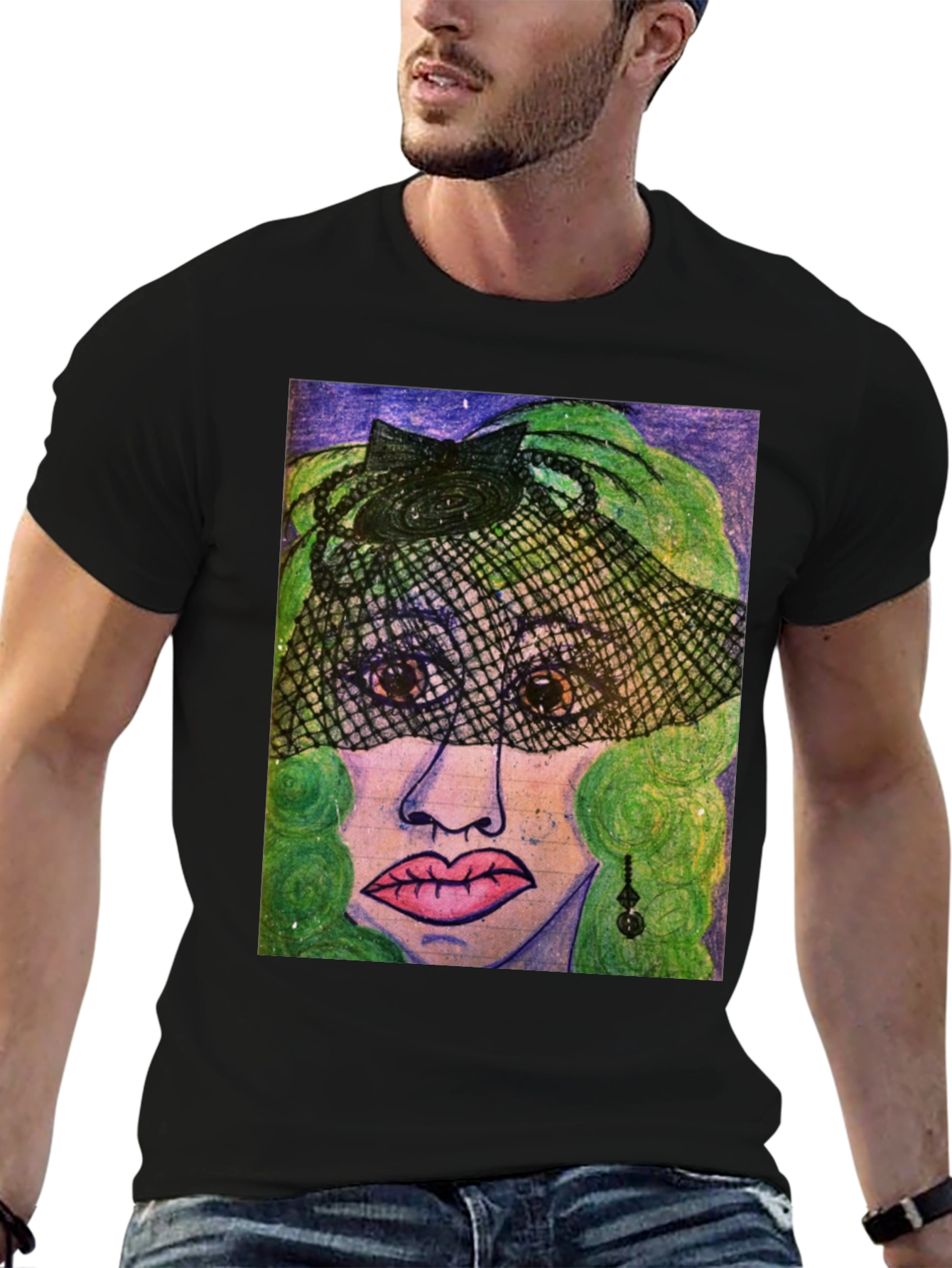 Artistic Woman Portrait Graphic Tee