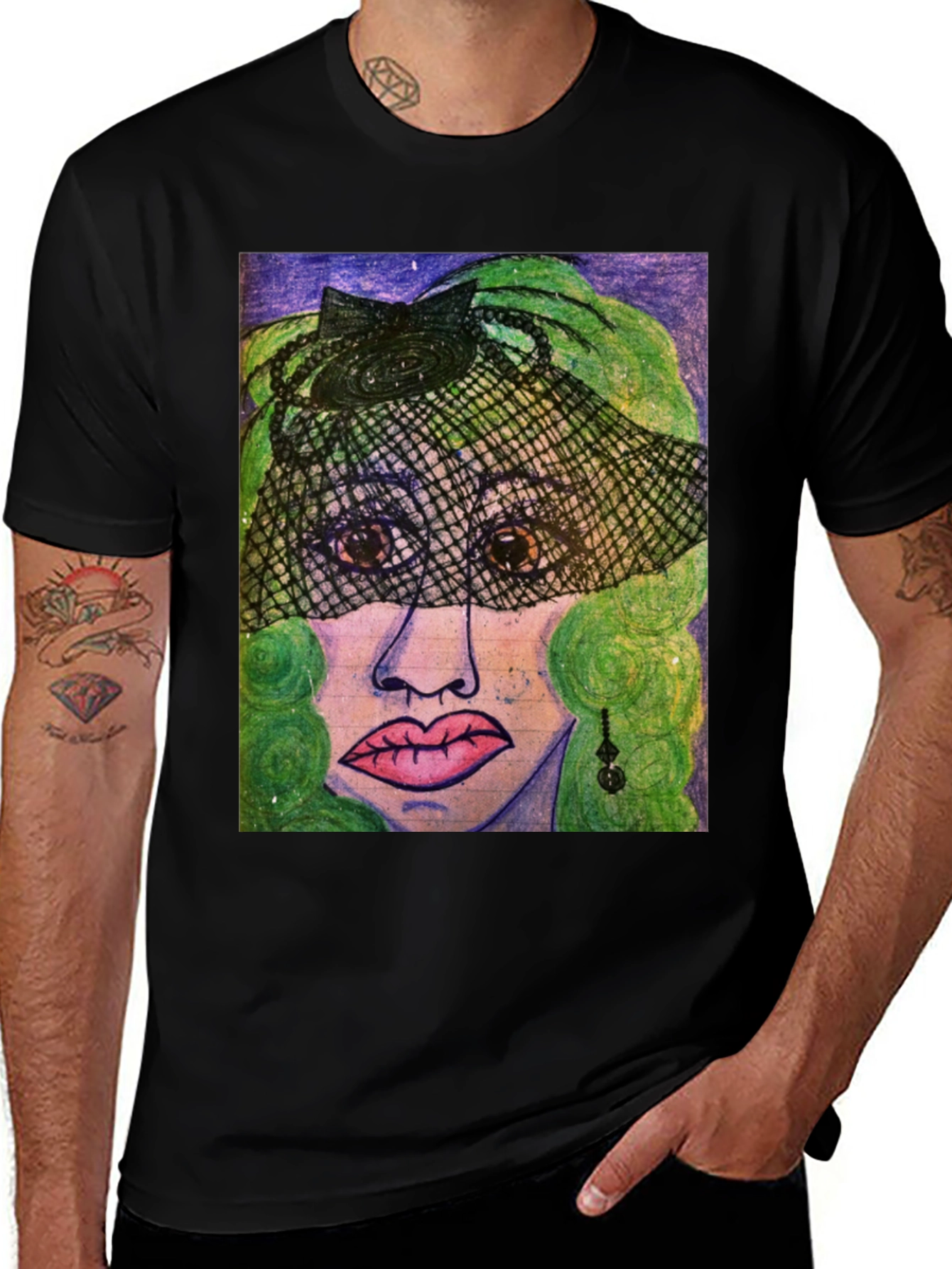 Artistic Woman Portrait Graphic Tee