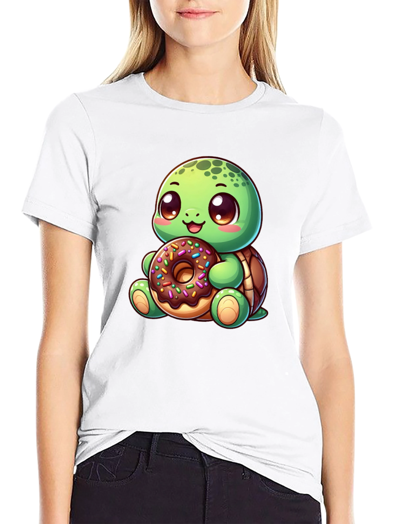 Cute Turtle Donut T-Shirt - Cartoon Graphic Tee