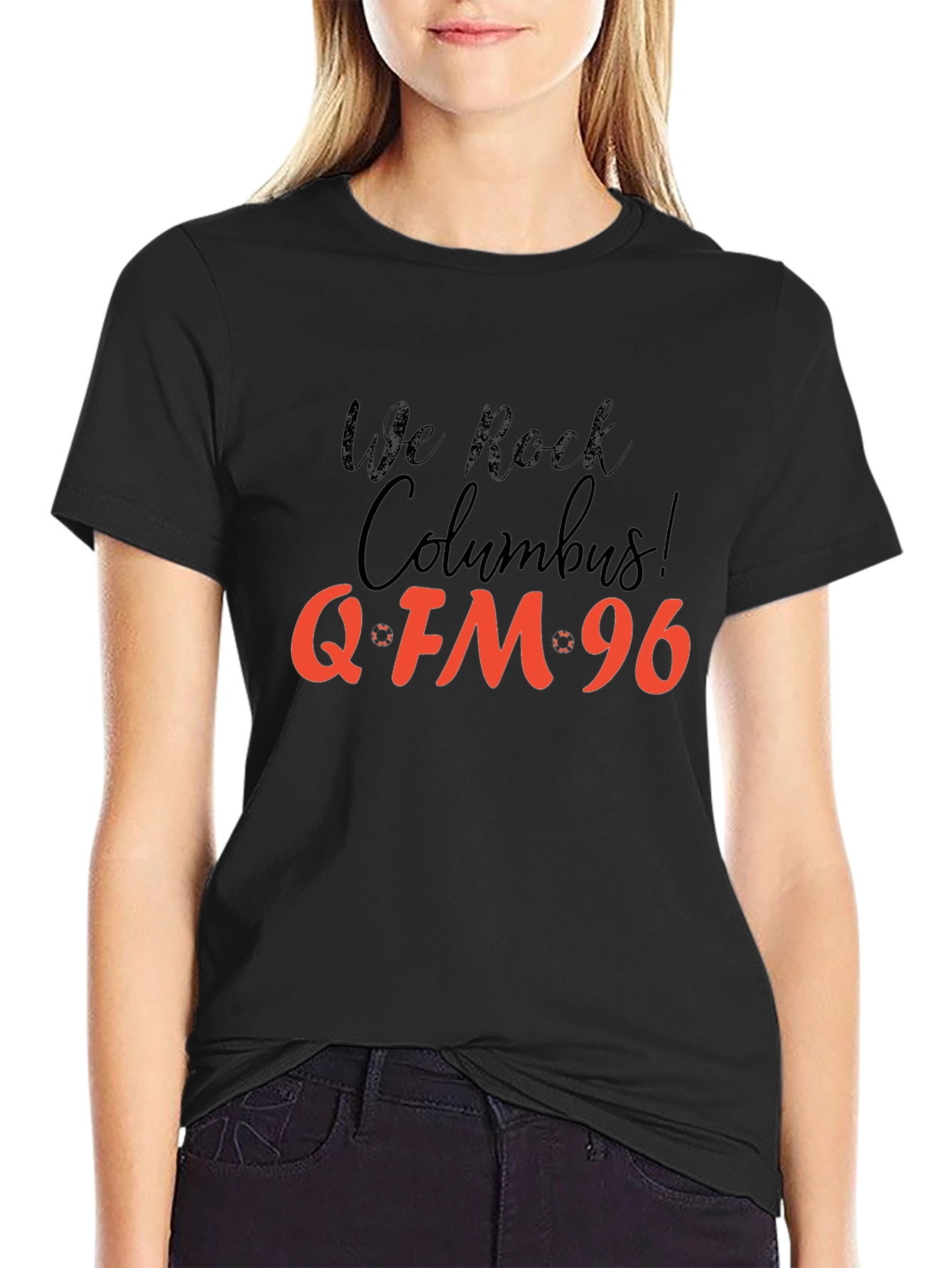 We Rock Columbus! Q-FM 96 Black T-Shirt
