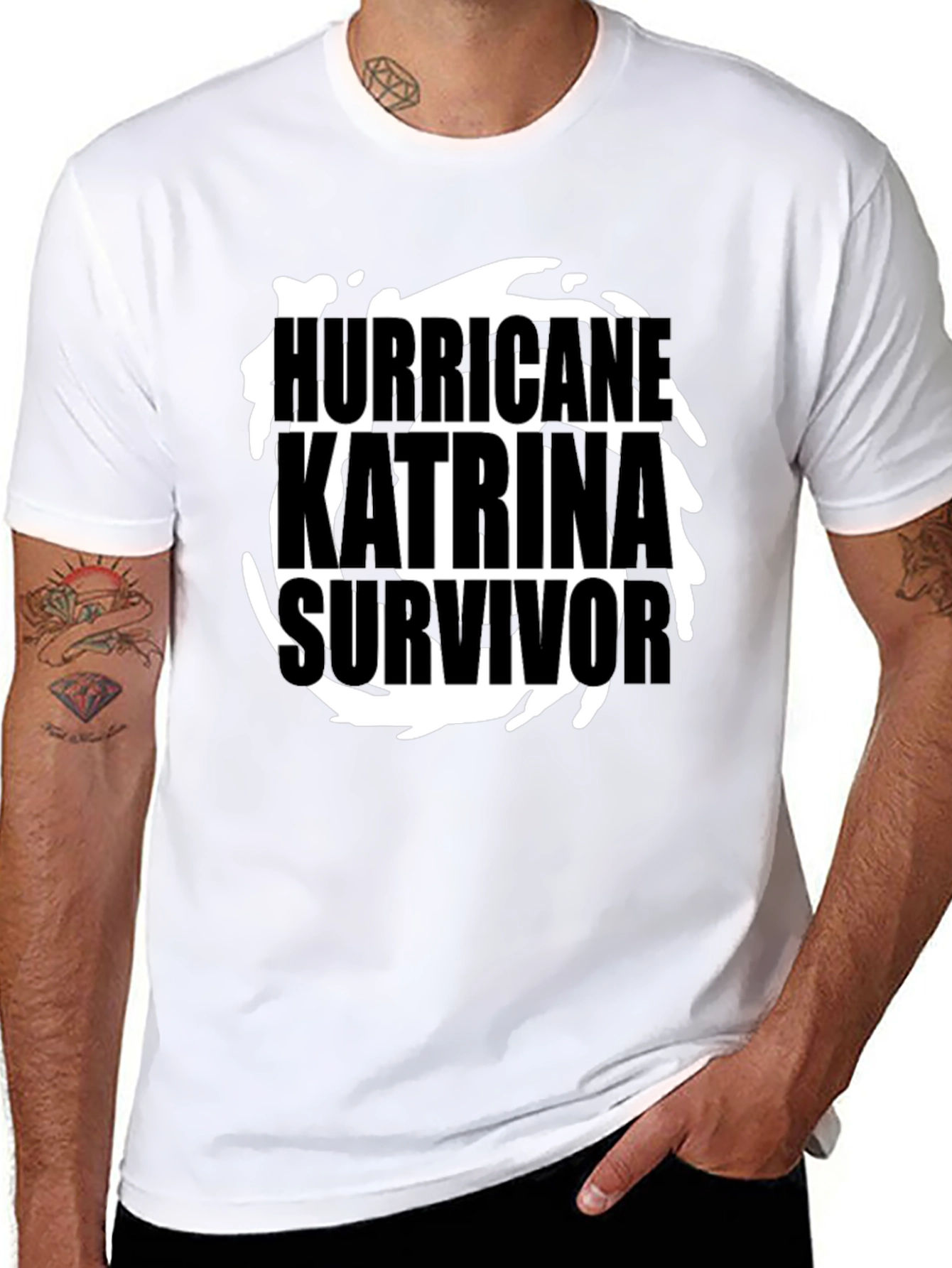 Hurricane Katrina Survivor T-Shirt - Black Graphic Tee