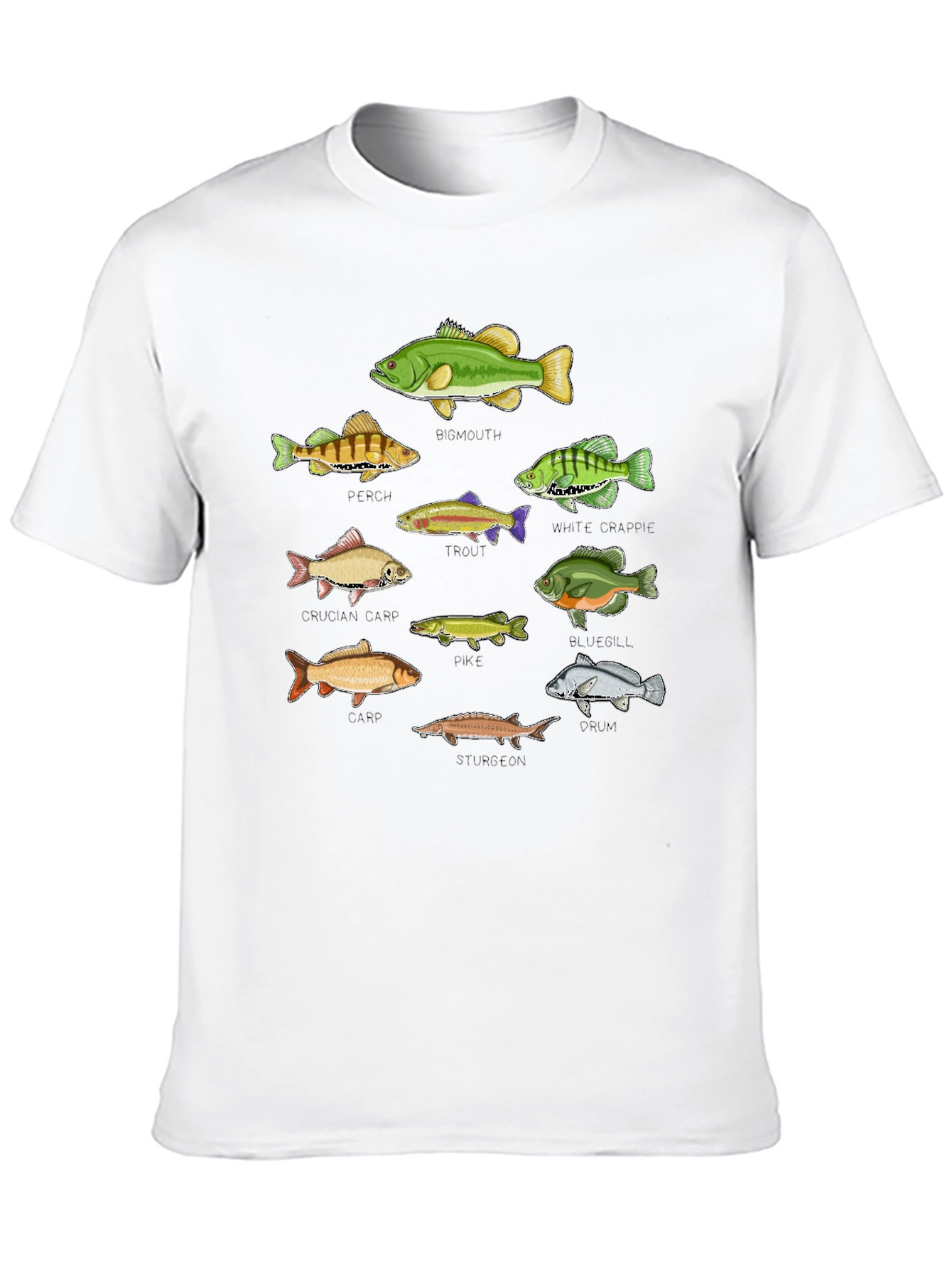Fishing Species Graphic Print T-Shirt