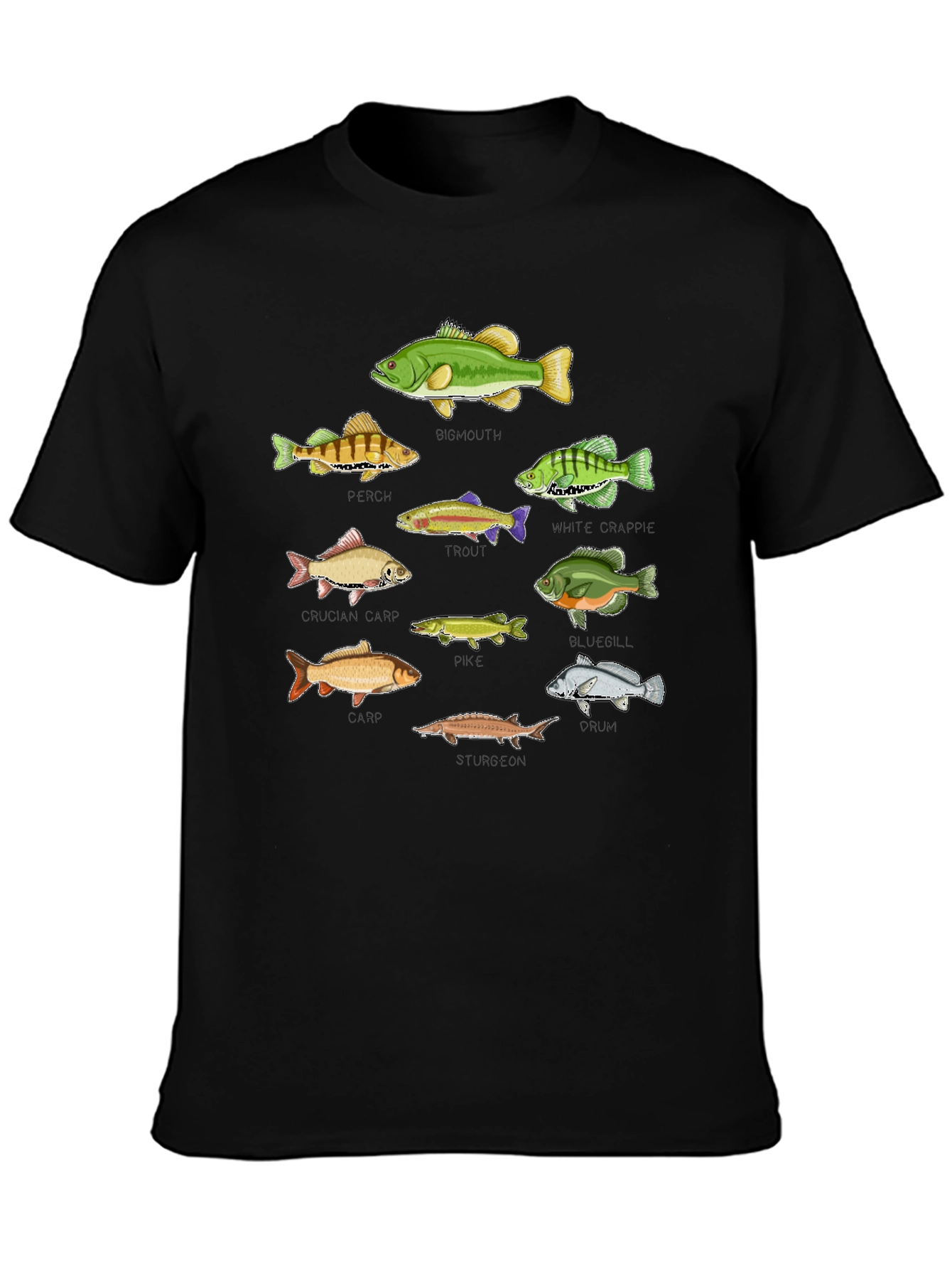Fishing Species Graphic Print T-Shirt