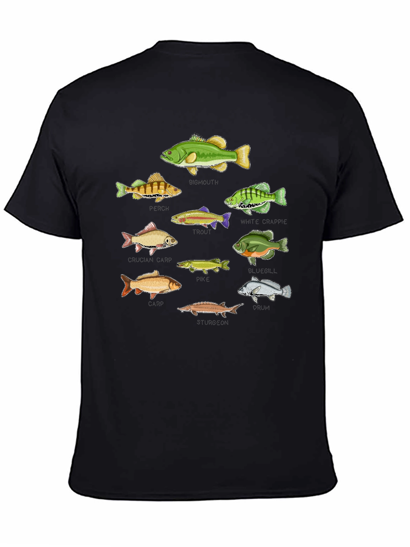 Fishing Species Graphic Print T-Shirt