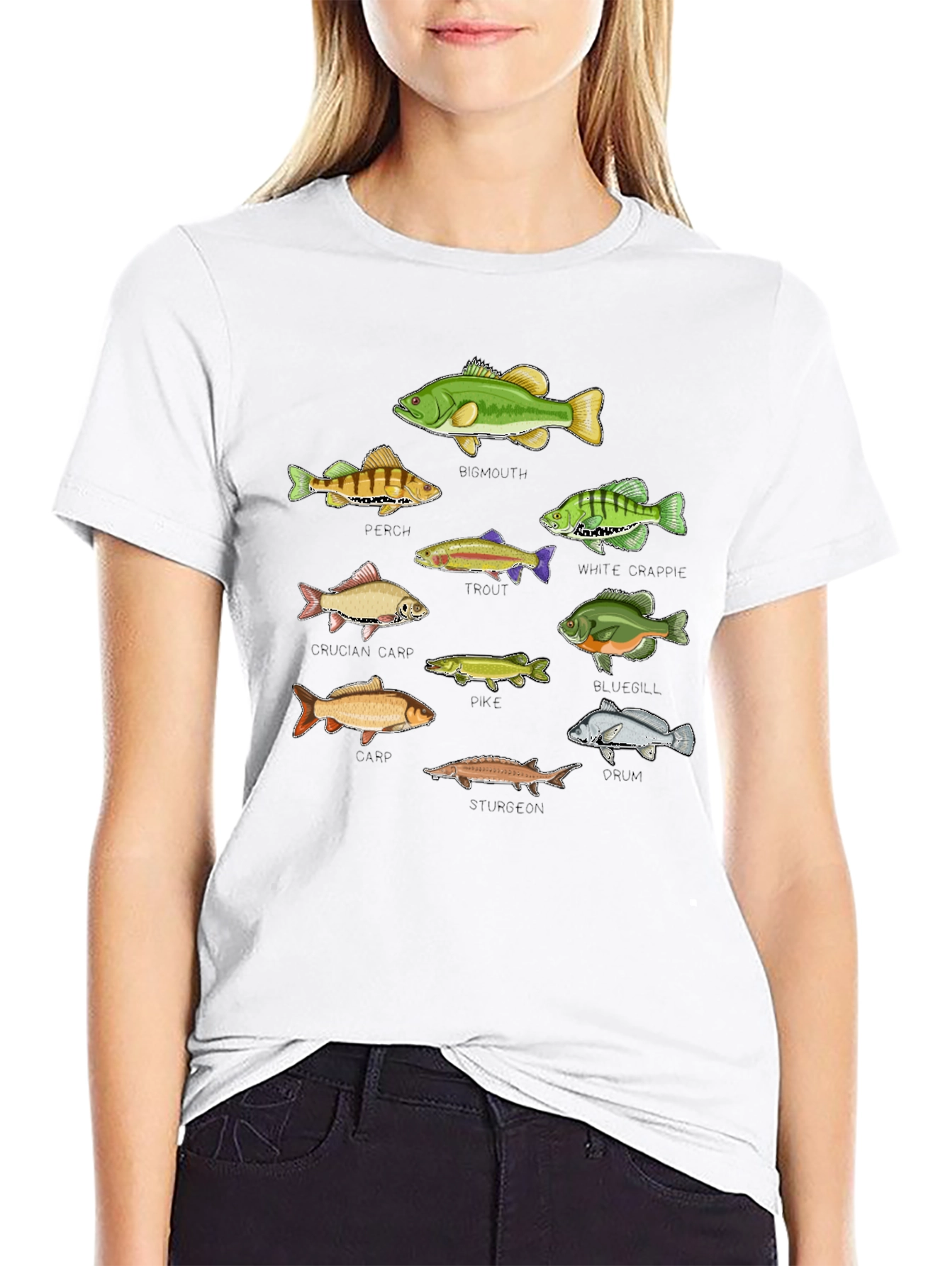 Fishing Species Graphic Print T-Shirt