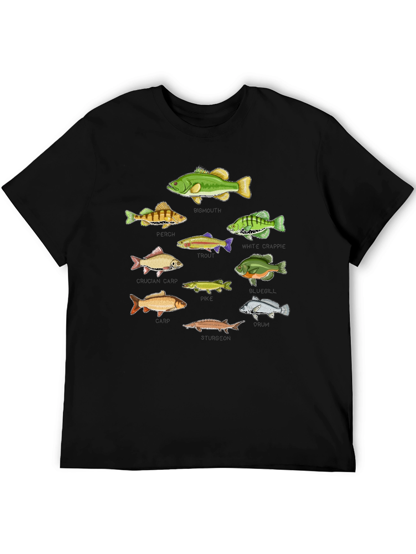 Fishing Species Graphic Print T-Shirt