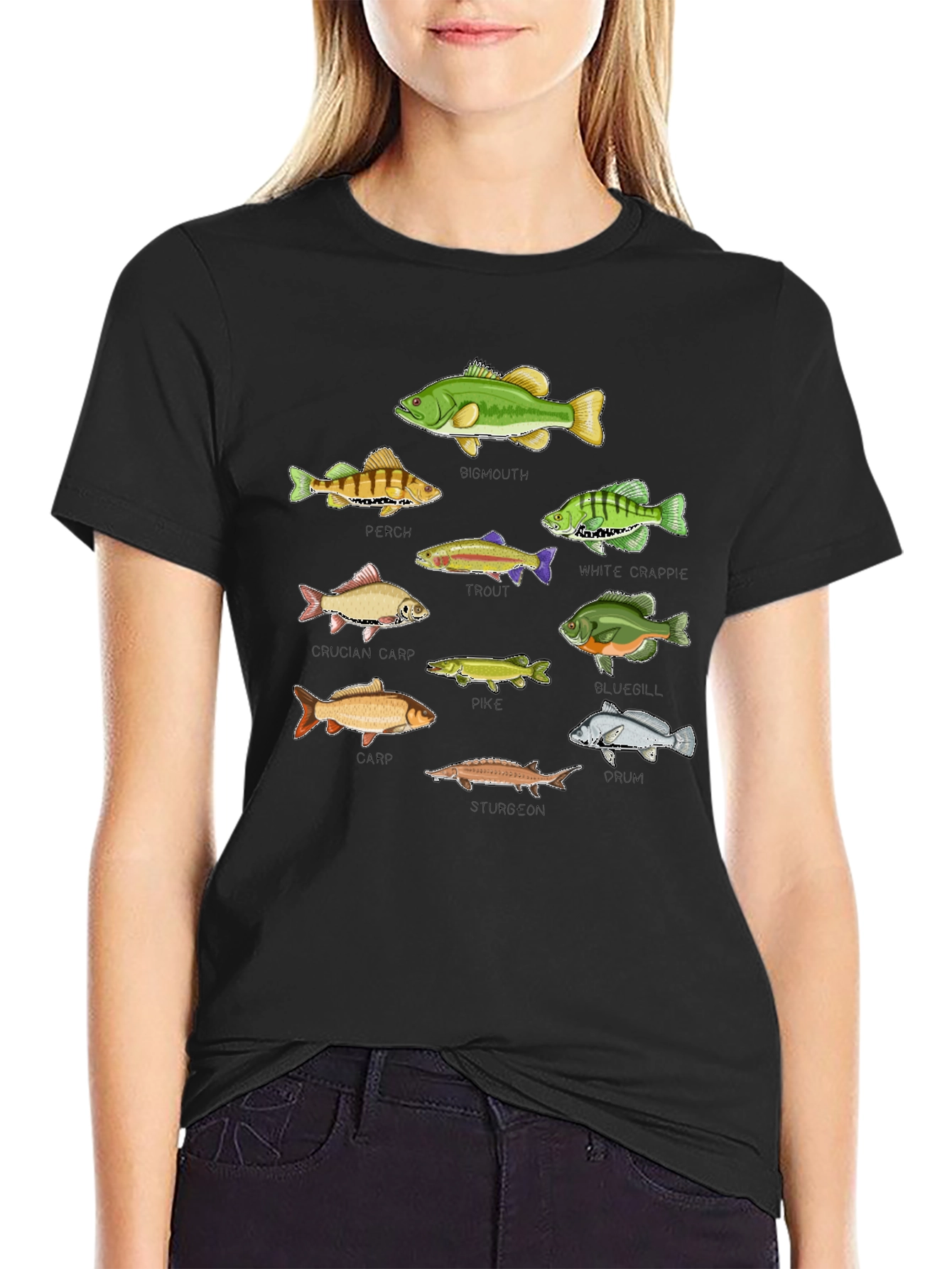 Fishing Species Graphic Print T-Shirt
