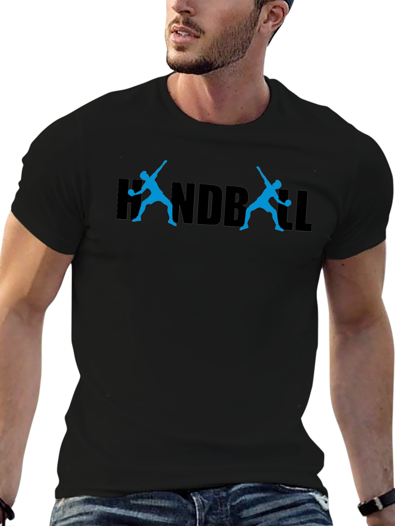 Handball Graphic Print Crew Neck T-Shirt