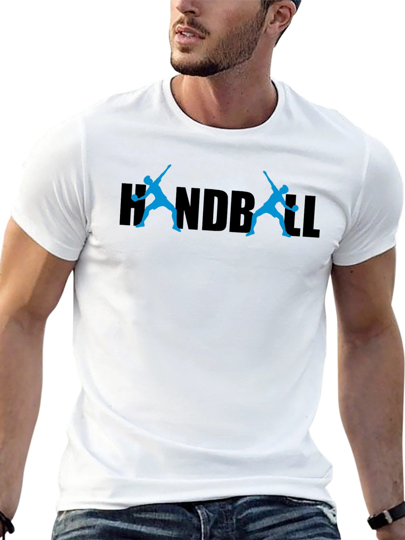 Handball Graphic Print Crew Neck T-Shirt