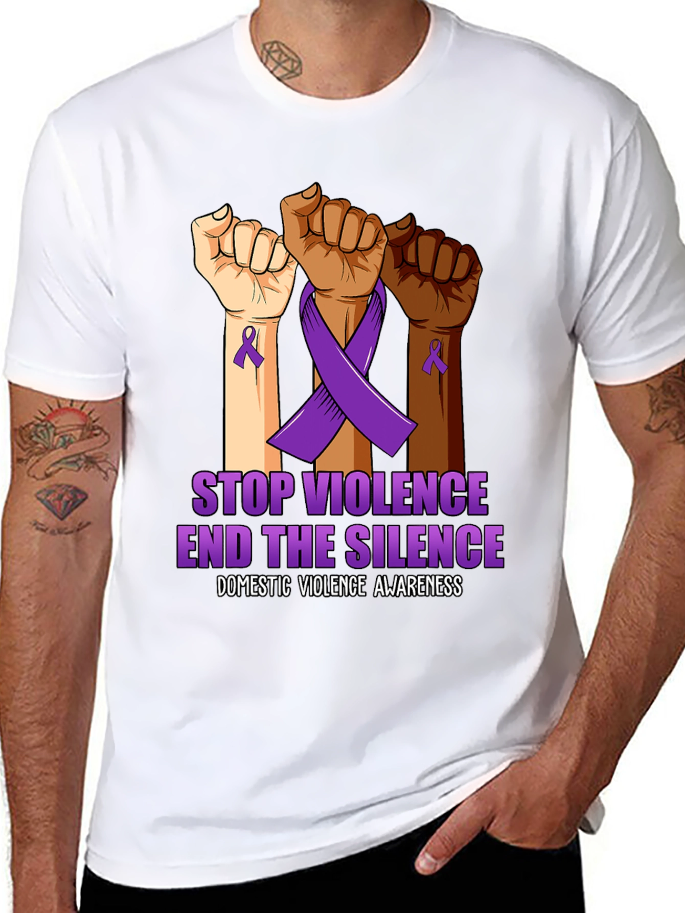 Stop Violence End the Silence Awareness Tee