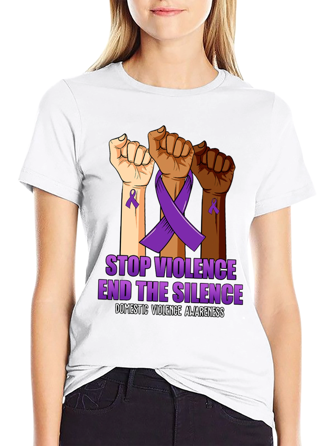 Stop Violence End the Silence Awareness Tee