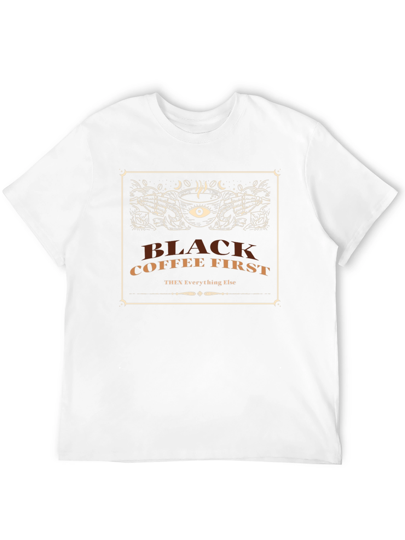 Black Coffee First Graphic T-Shirt - Mens Fashion Tee