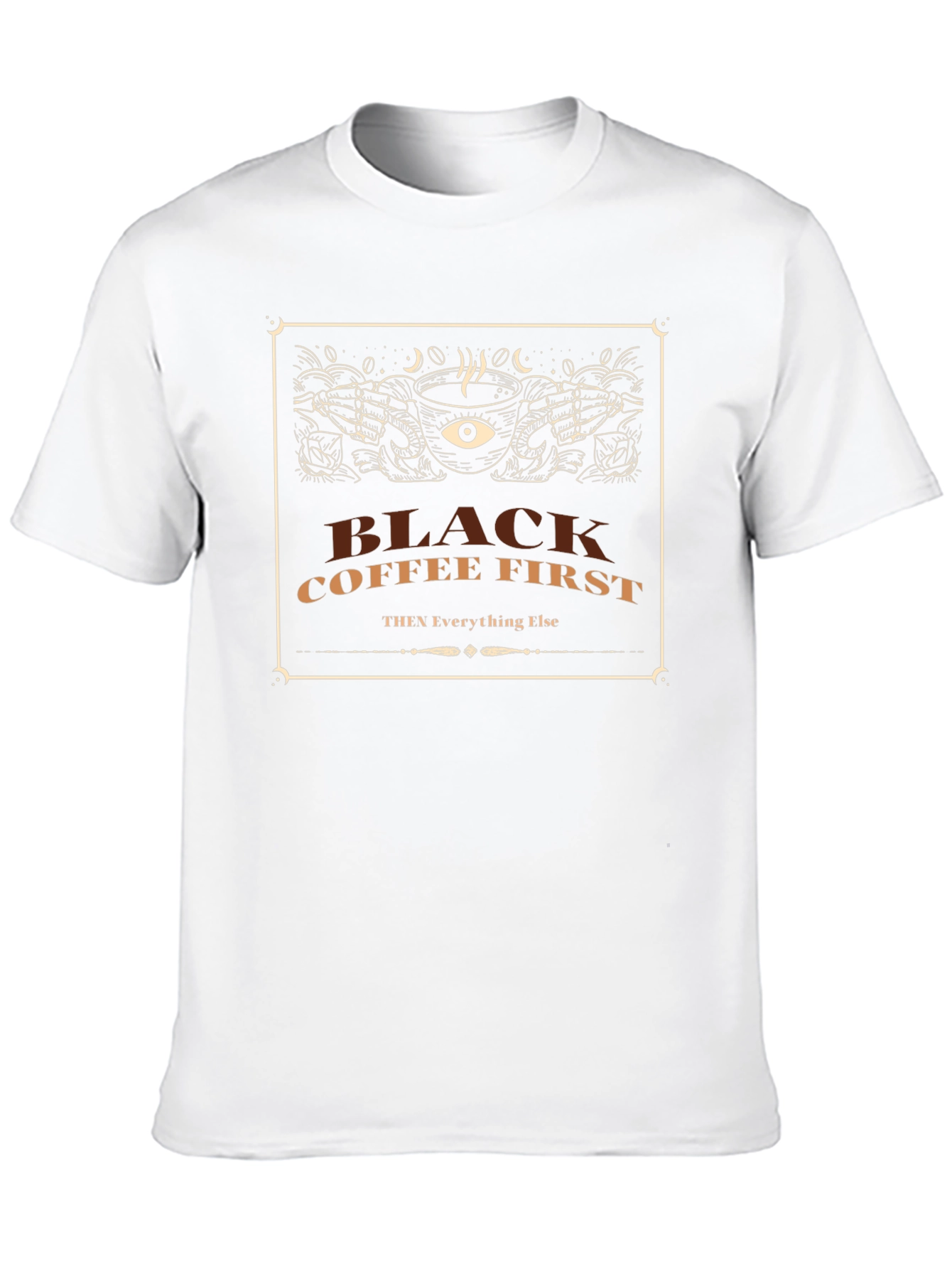 Black Coffee First Graphic T-Shirt - Mens Fashion Tee