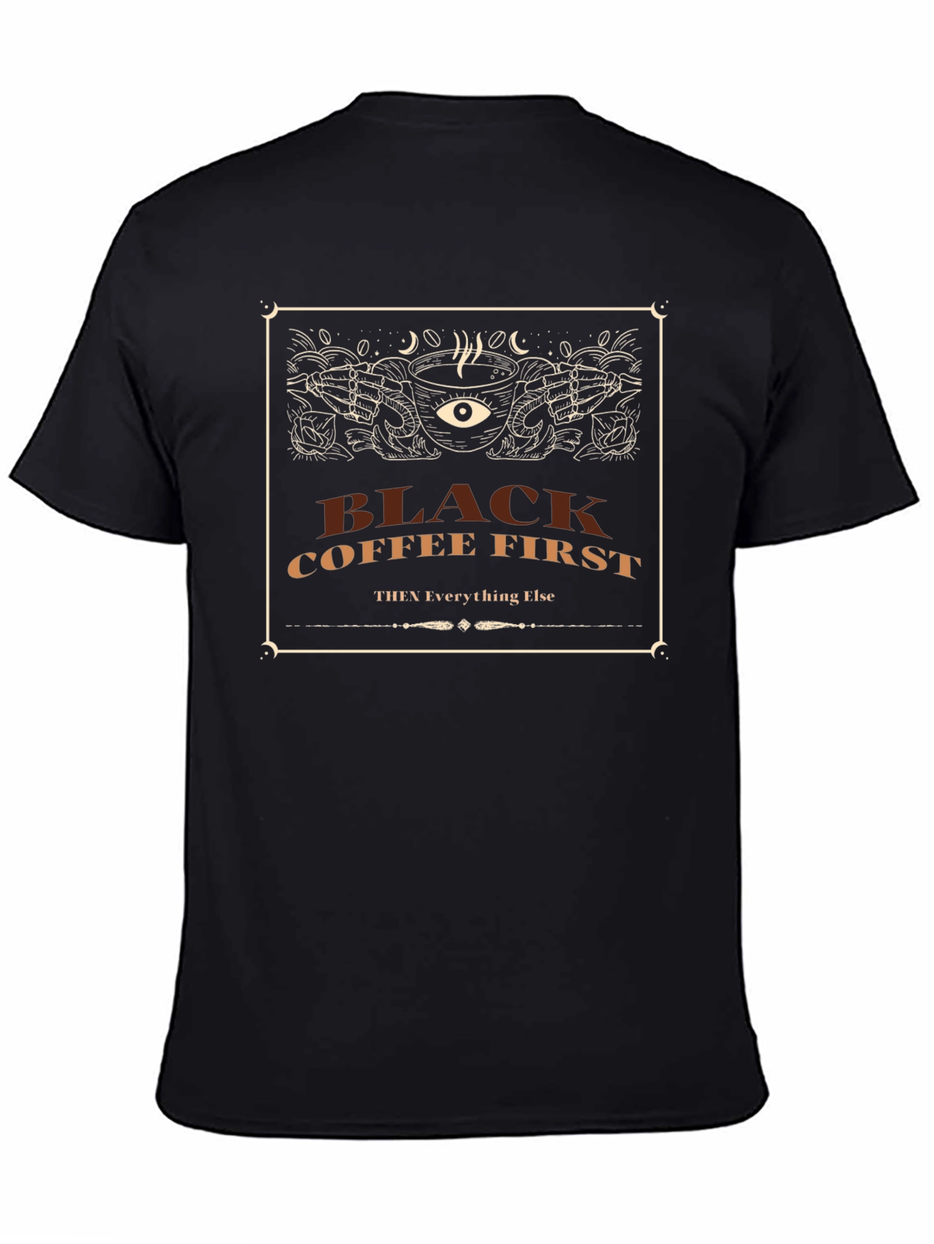 Black Coffee First Graphic T-Shirt - Mens Fashion Tee