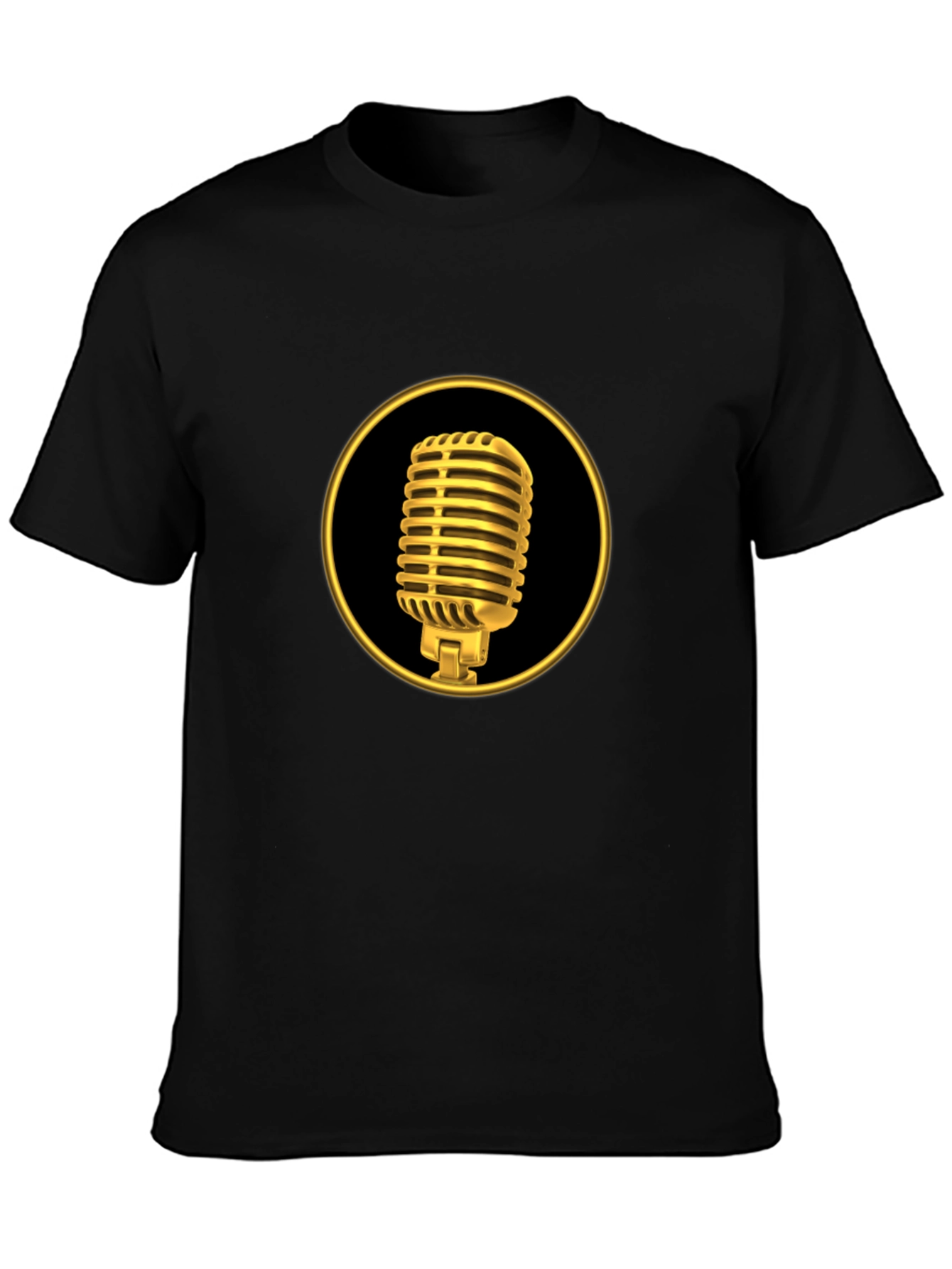 Golden Microphone Graphic T-Shirt