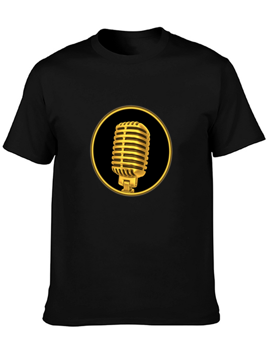 Golden Microphone Graphic T-Shirt