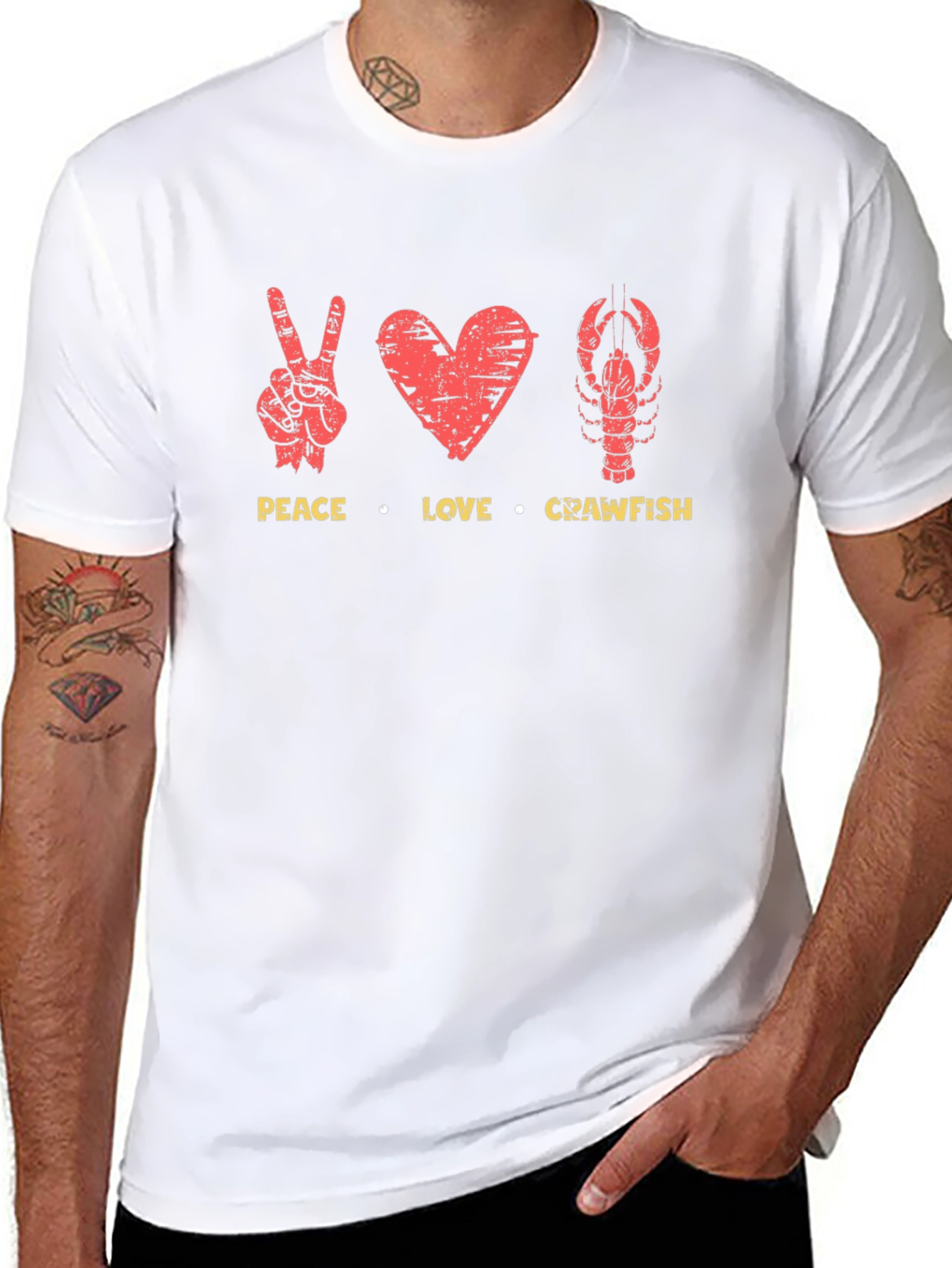 Peace Love Crawfish Graphic T-Shirt