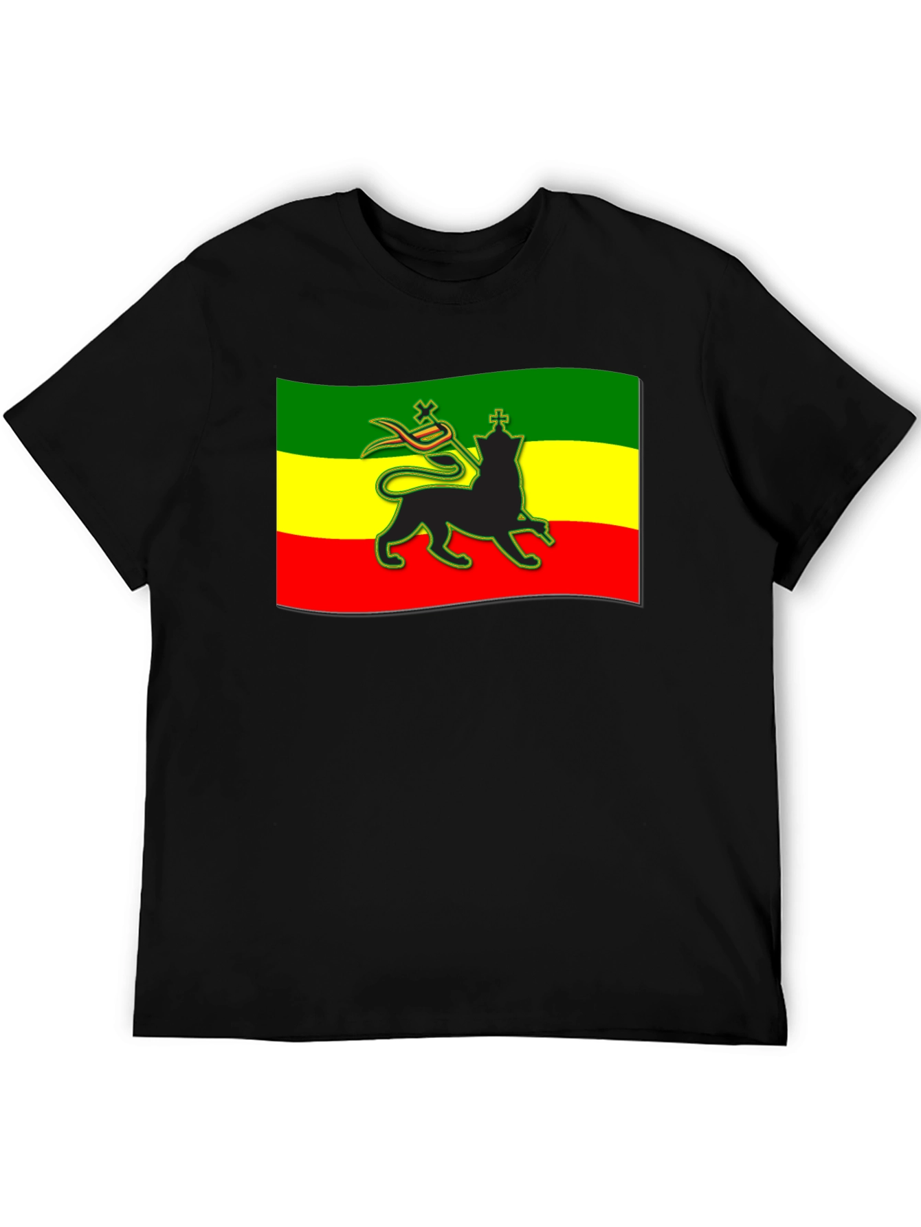 Rasta Lion Flag Graphic T-Shirt
