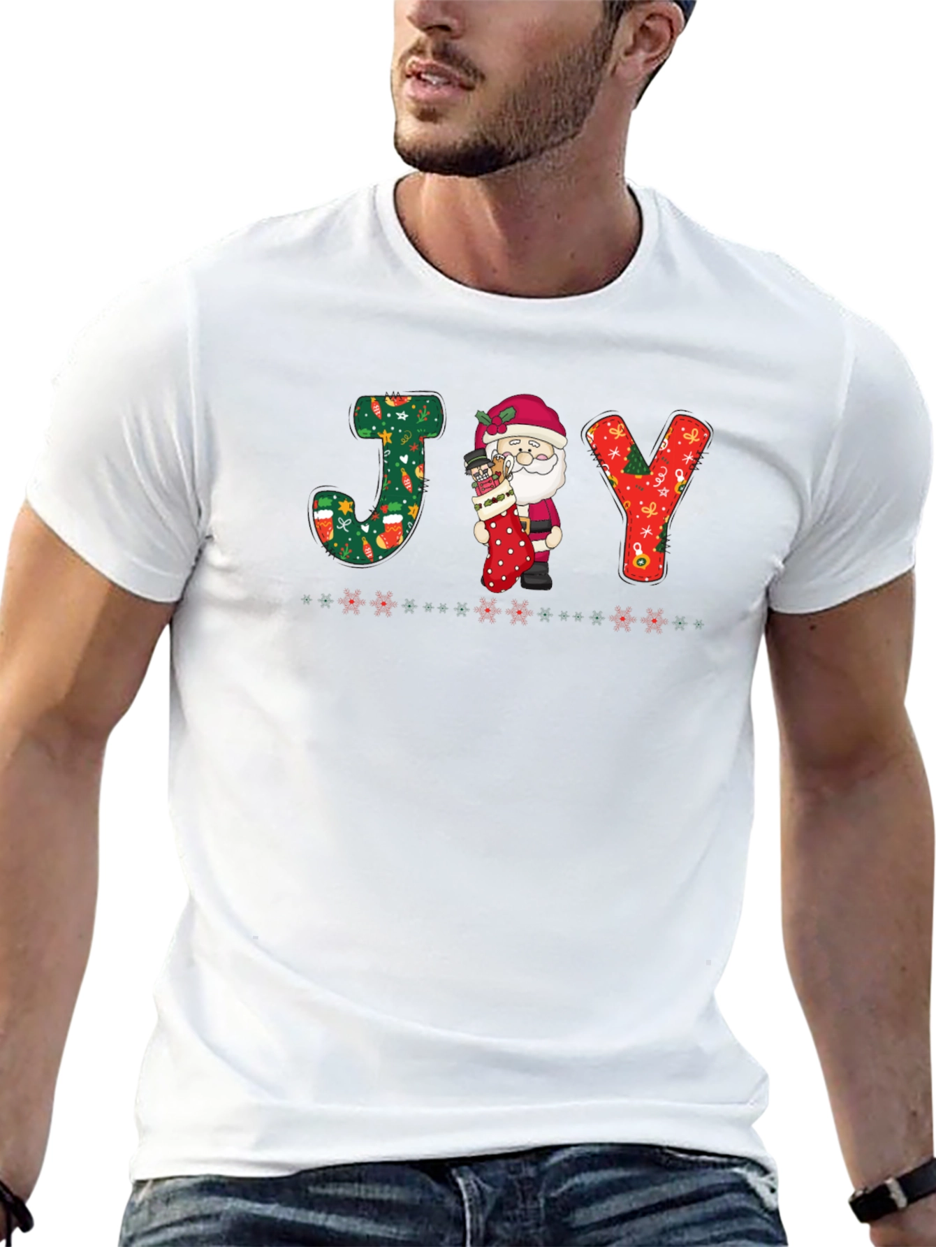Festive Santa JOY Graphic Tee