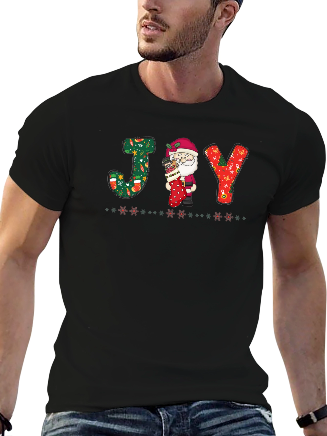Festive Santa JOY Graphic Tee