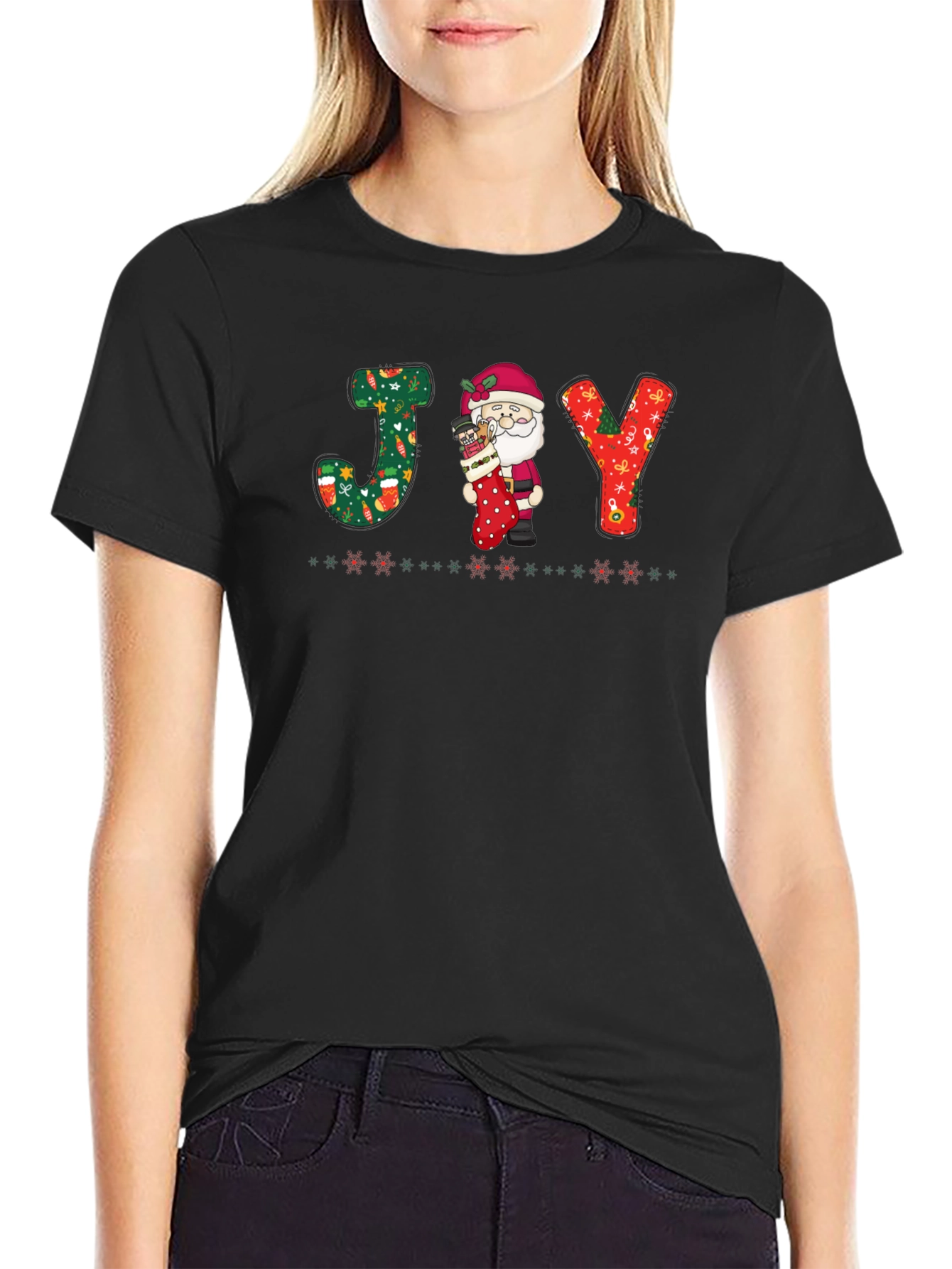 Festive Santa JOY Graphic Tee
