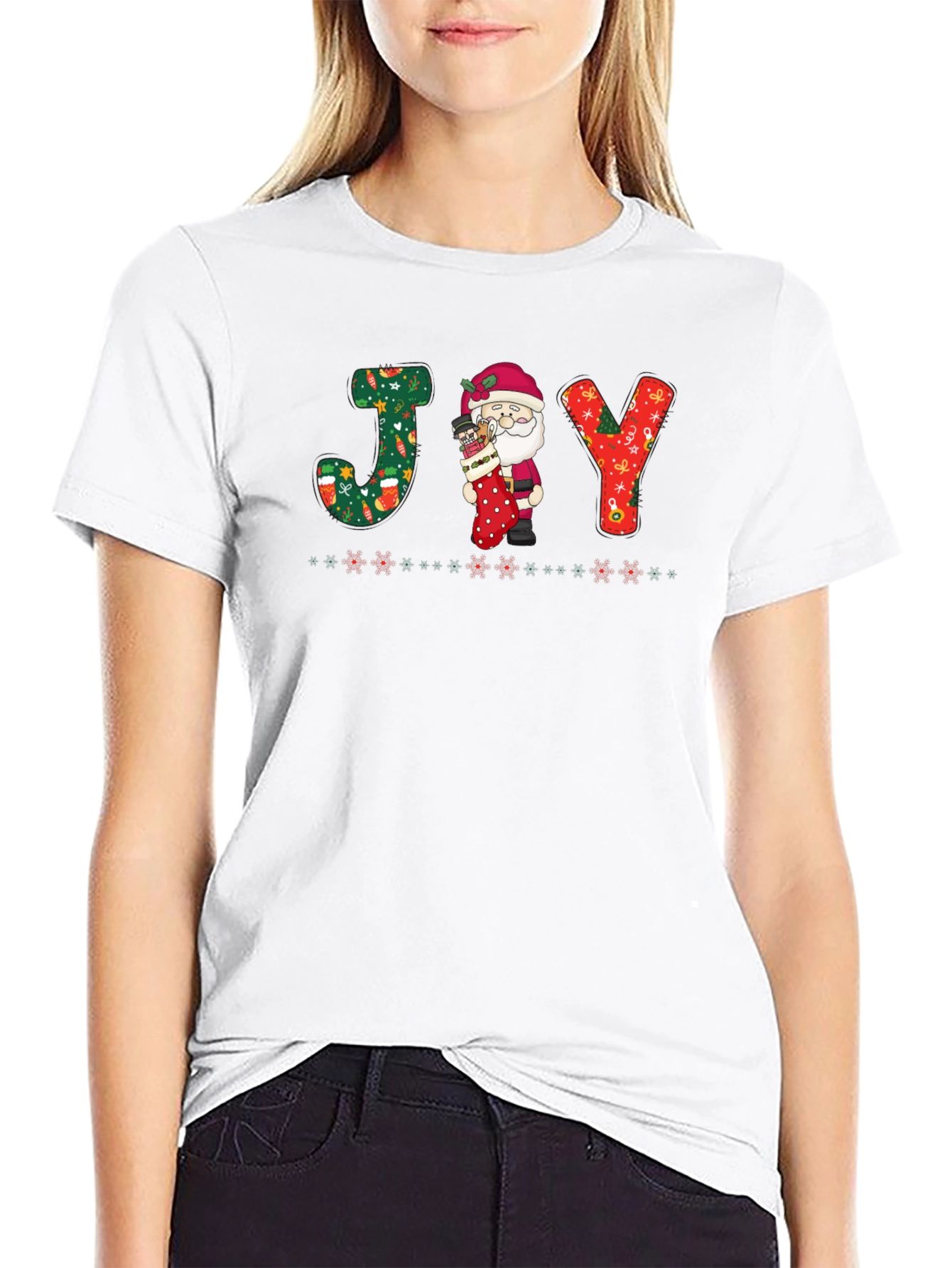 Festive Santa JOY Graphic Tee