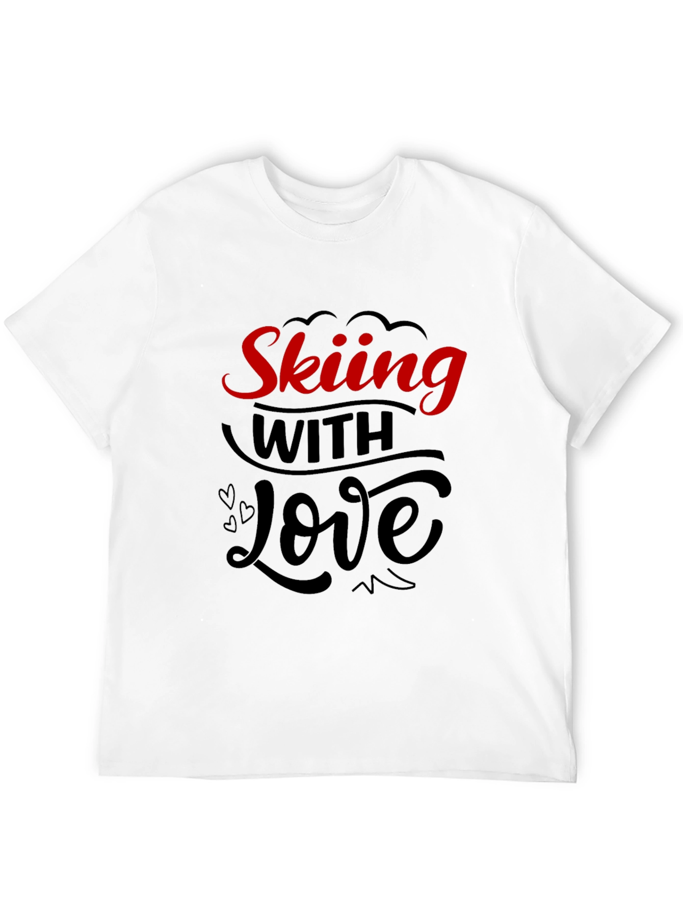 Skiing With Love Black Graphic Tee