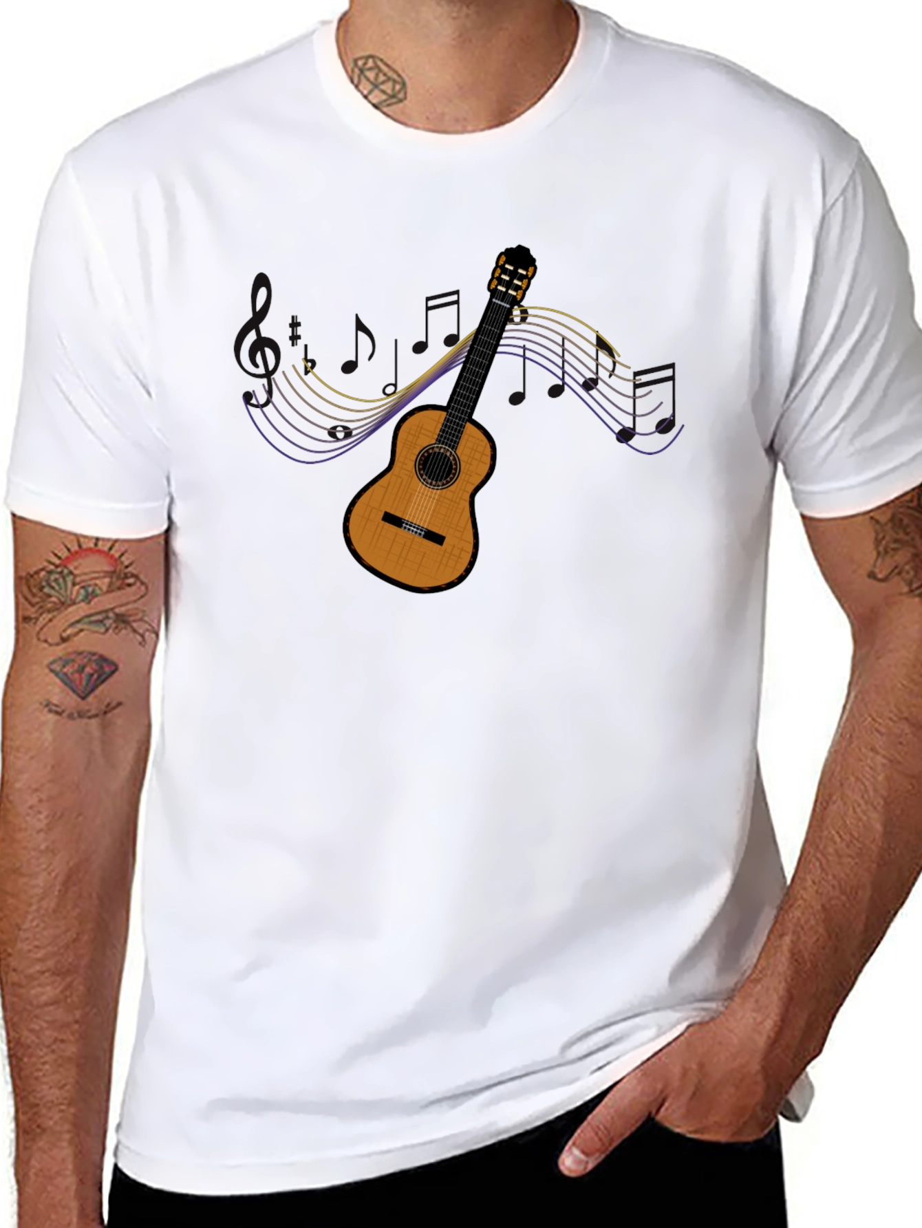 Guitar Music T-Shirt - Black Cotton Tee